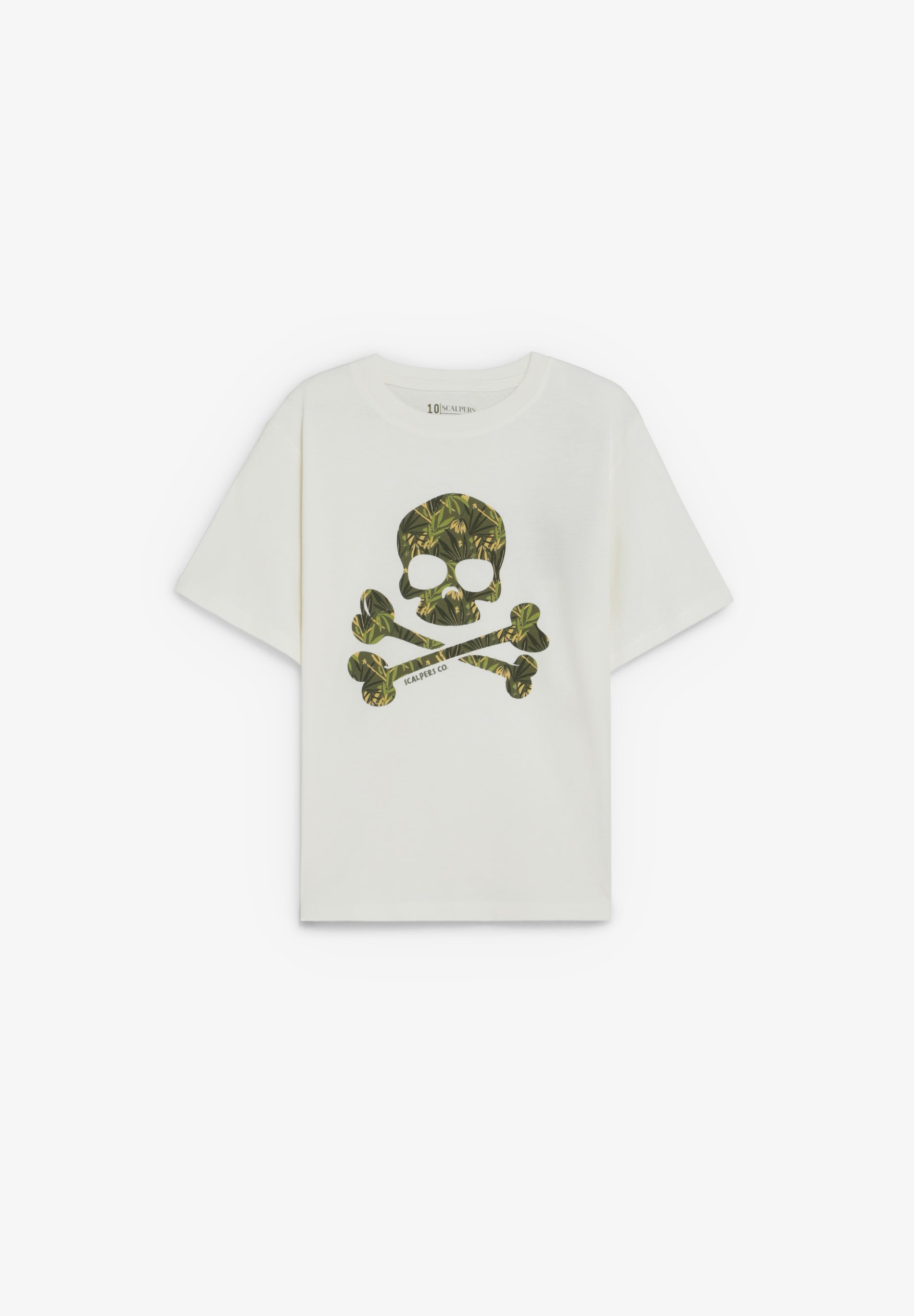 TROPICAL SKULL PRINT T-SHIRT