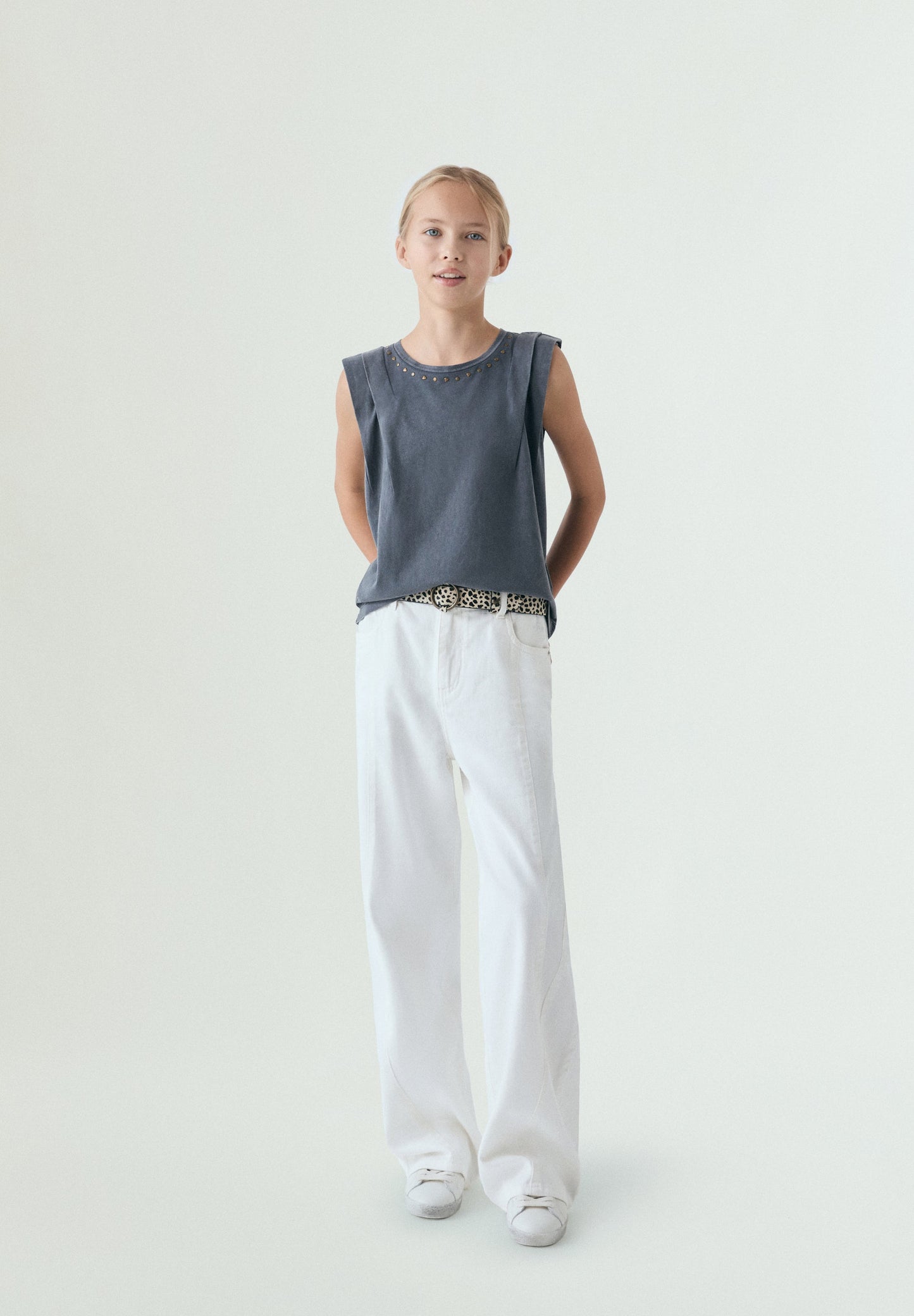 SLEEVELESS T-SHIRT WITH STUDS