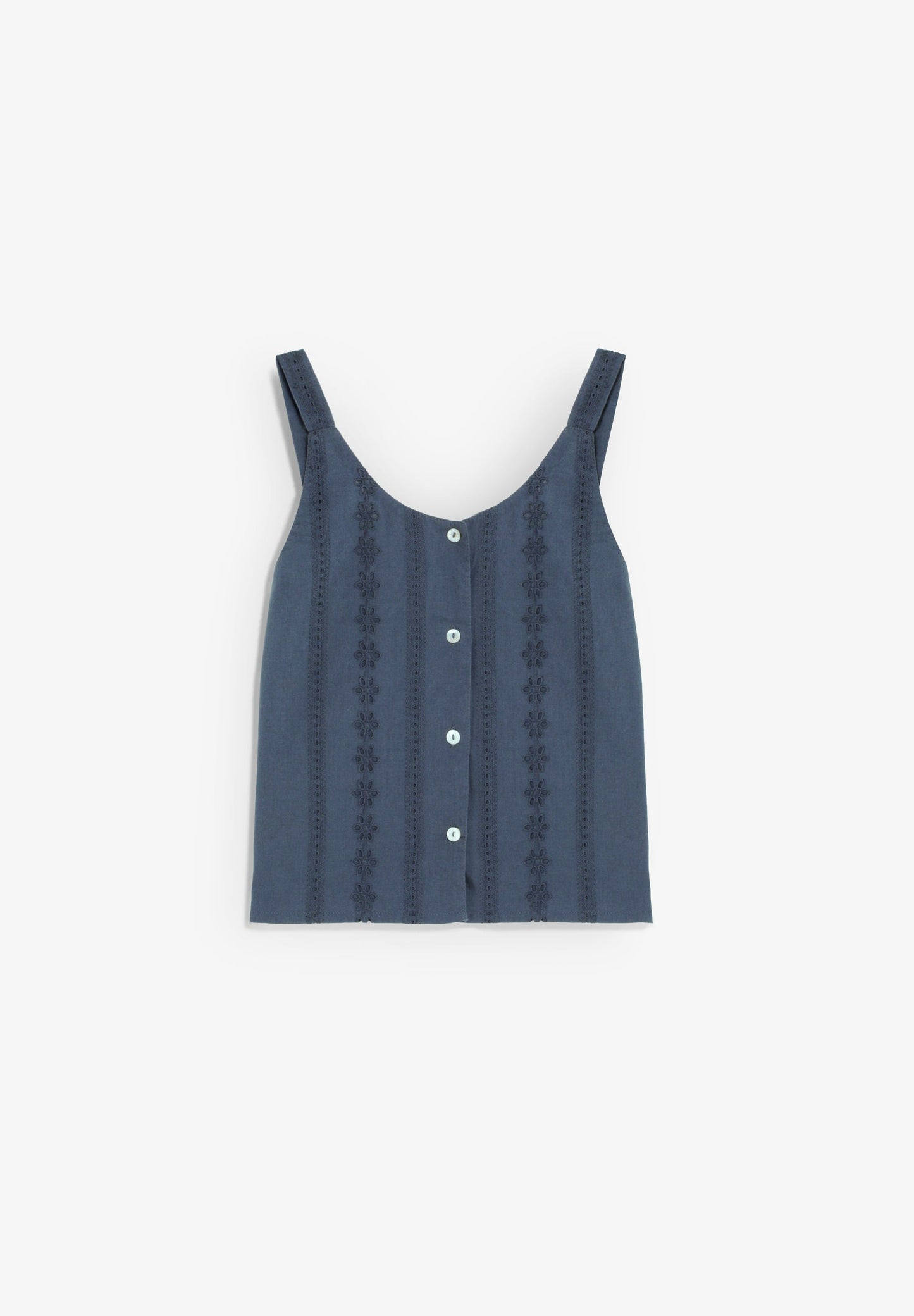 TOP IN COTONE CON RICAMI