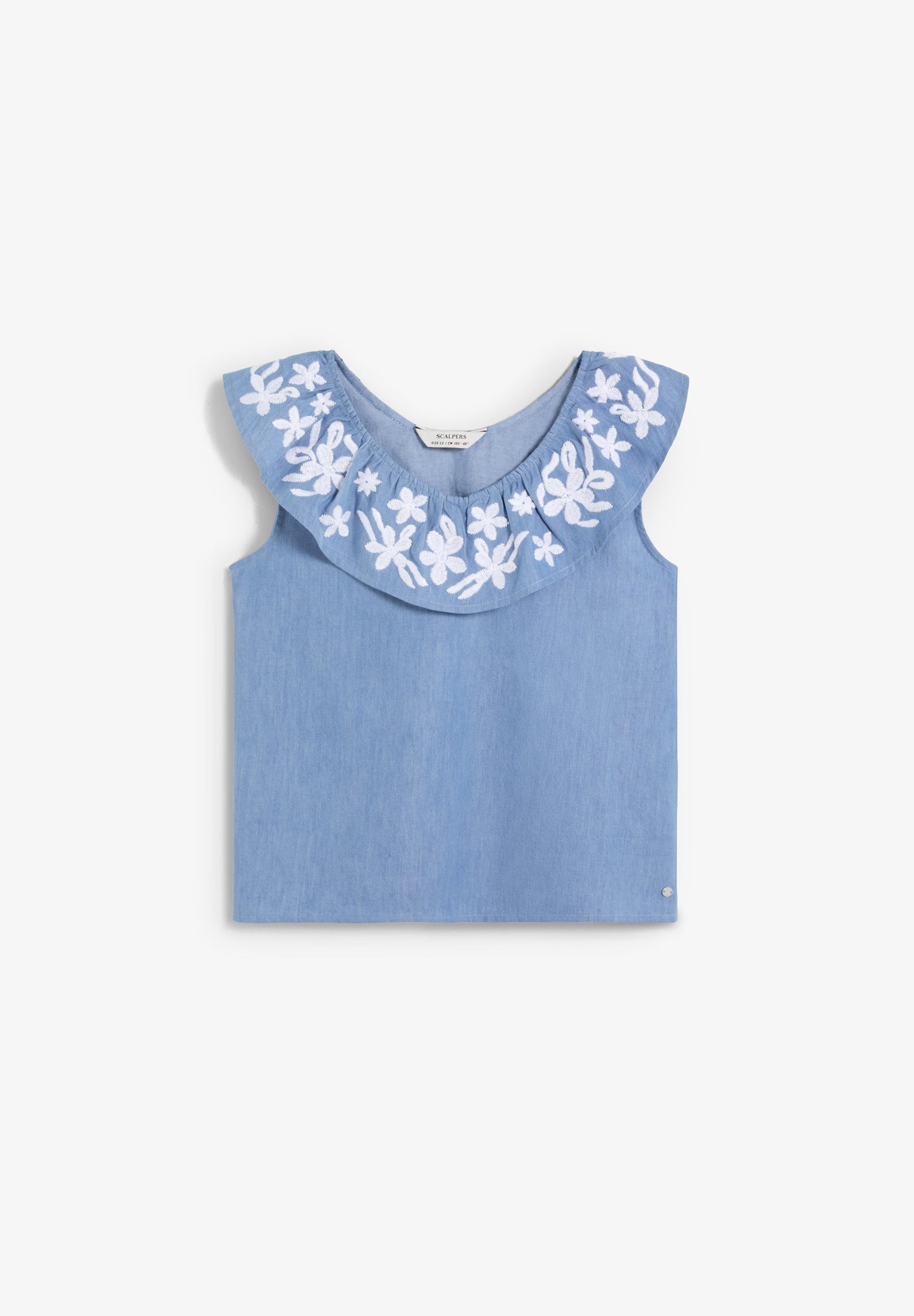 EMBROIDERED DENIM BLOUSE