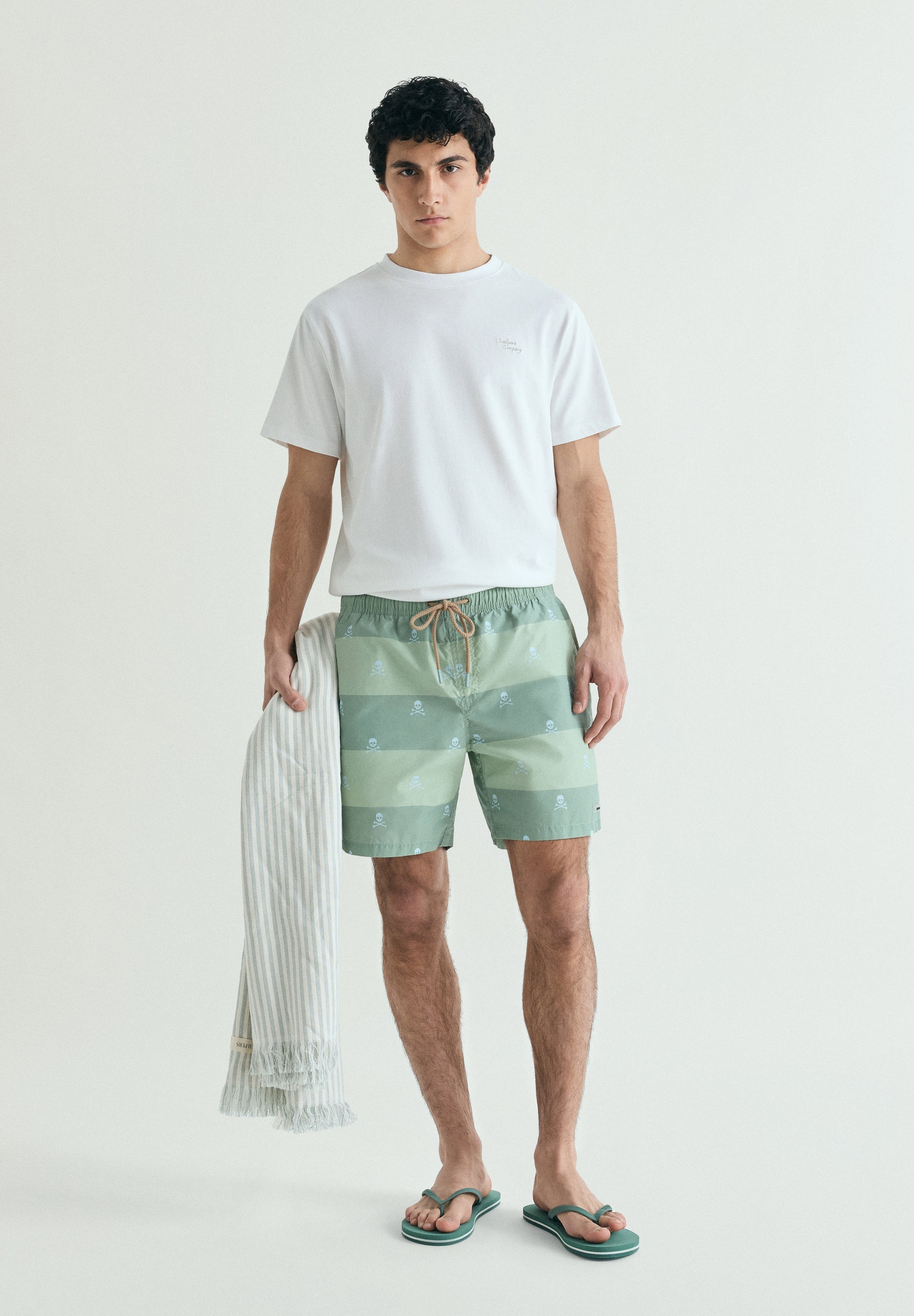 SCSKULL STRIPES SWIMSUIT