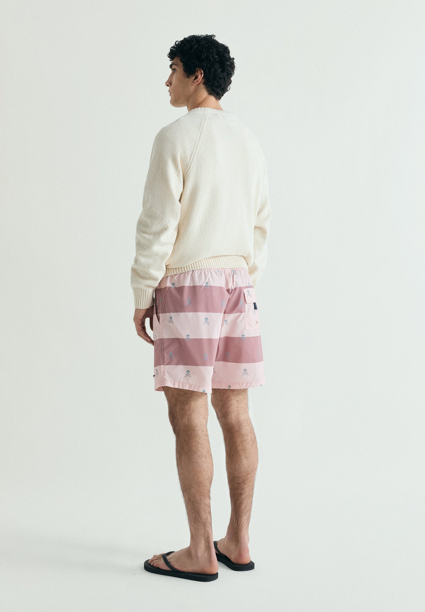 SKULL AND STRIPES SWIMMING TRUNKS