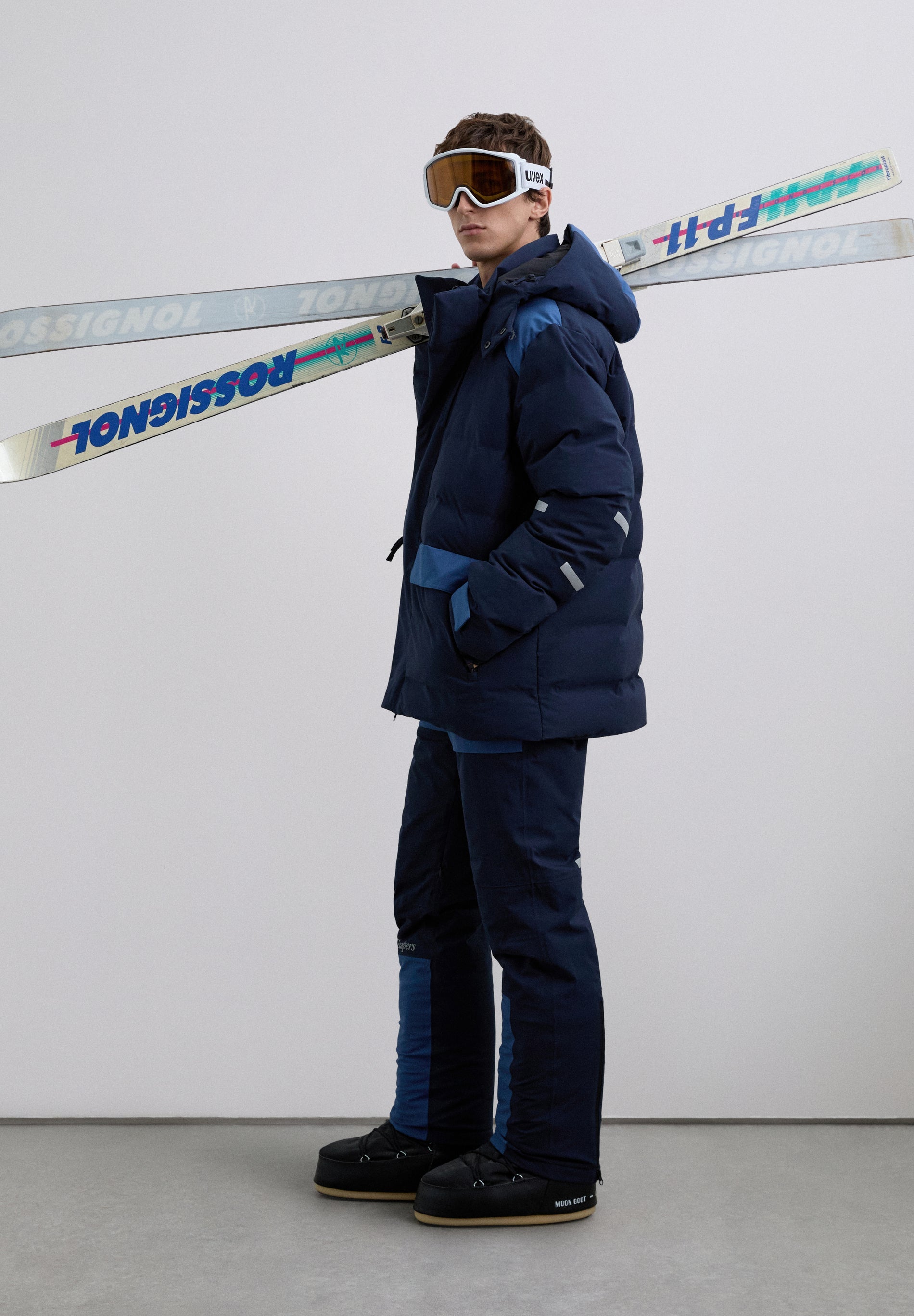 SKIDAUNENJACKE IM STEPPJACKEN-STIL