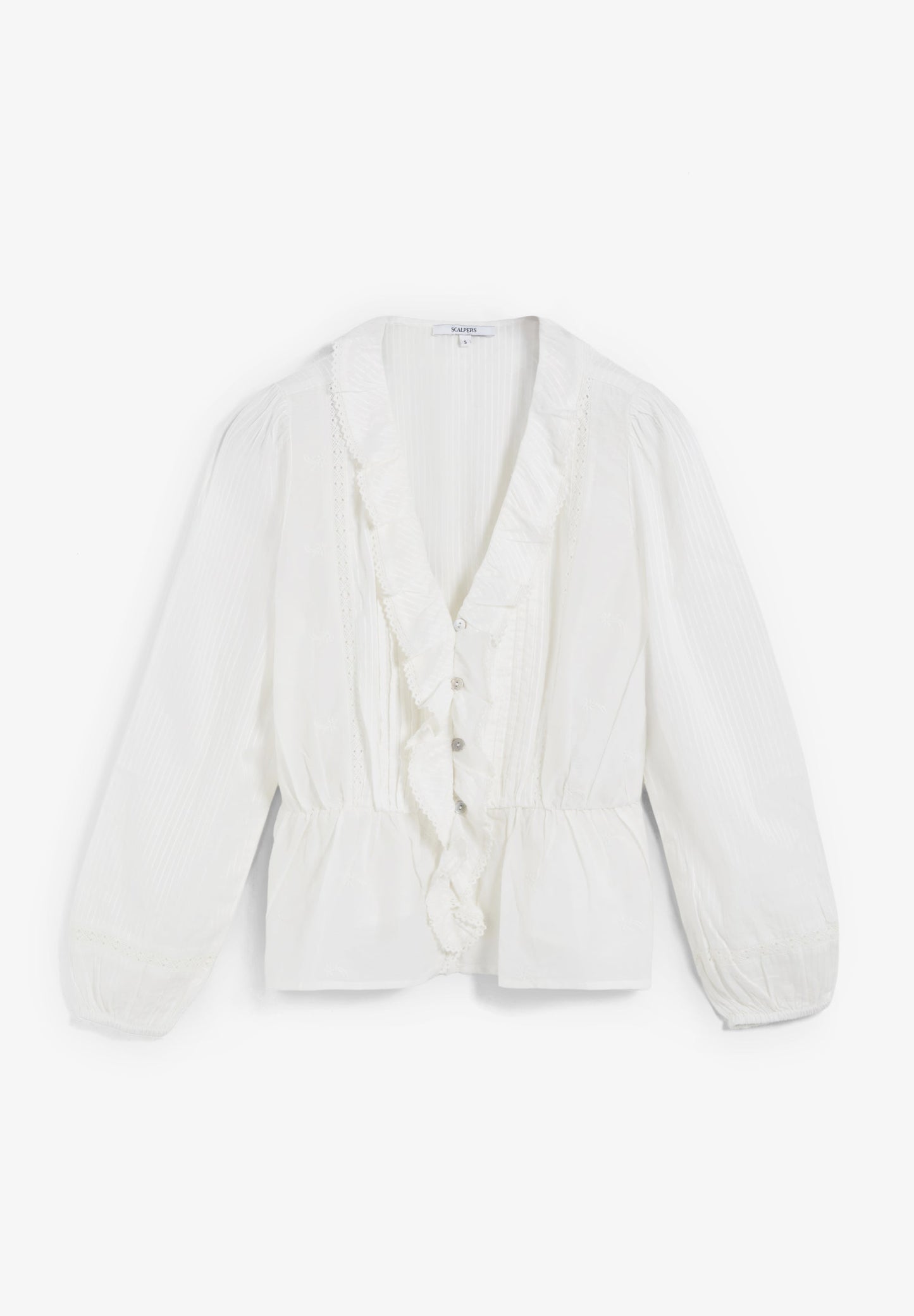 BLUSE MIT RAFFUNG UND VOLANT