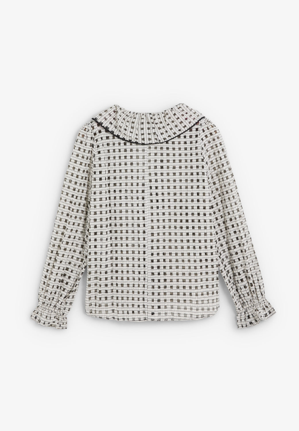 BLUSA ALGODÓN CUADROS VOLANTE - Scalpers