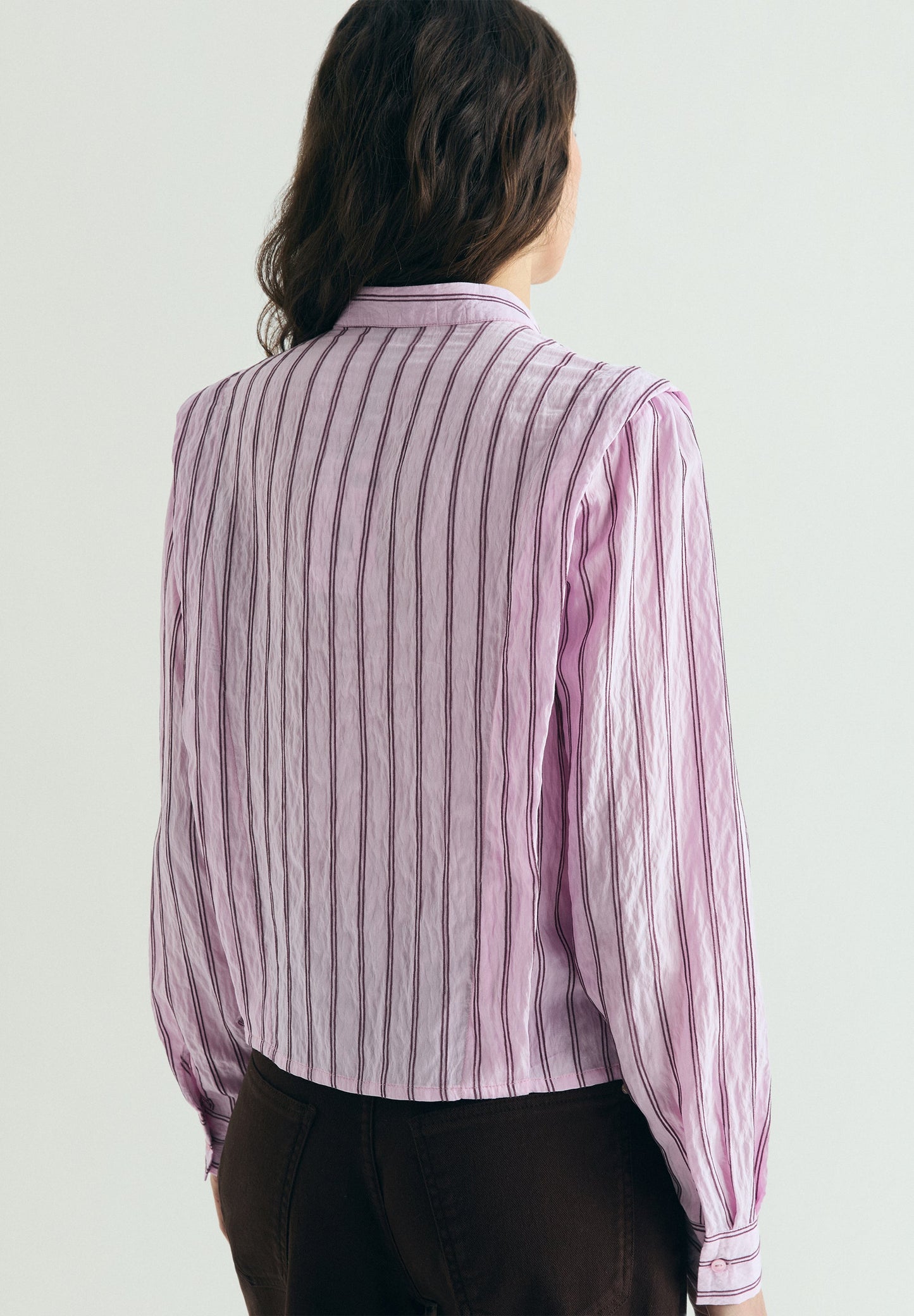 STRIPED SHIRT WITH SHOULDER PAD EFFECT