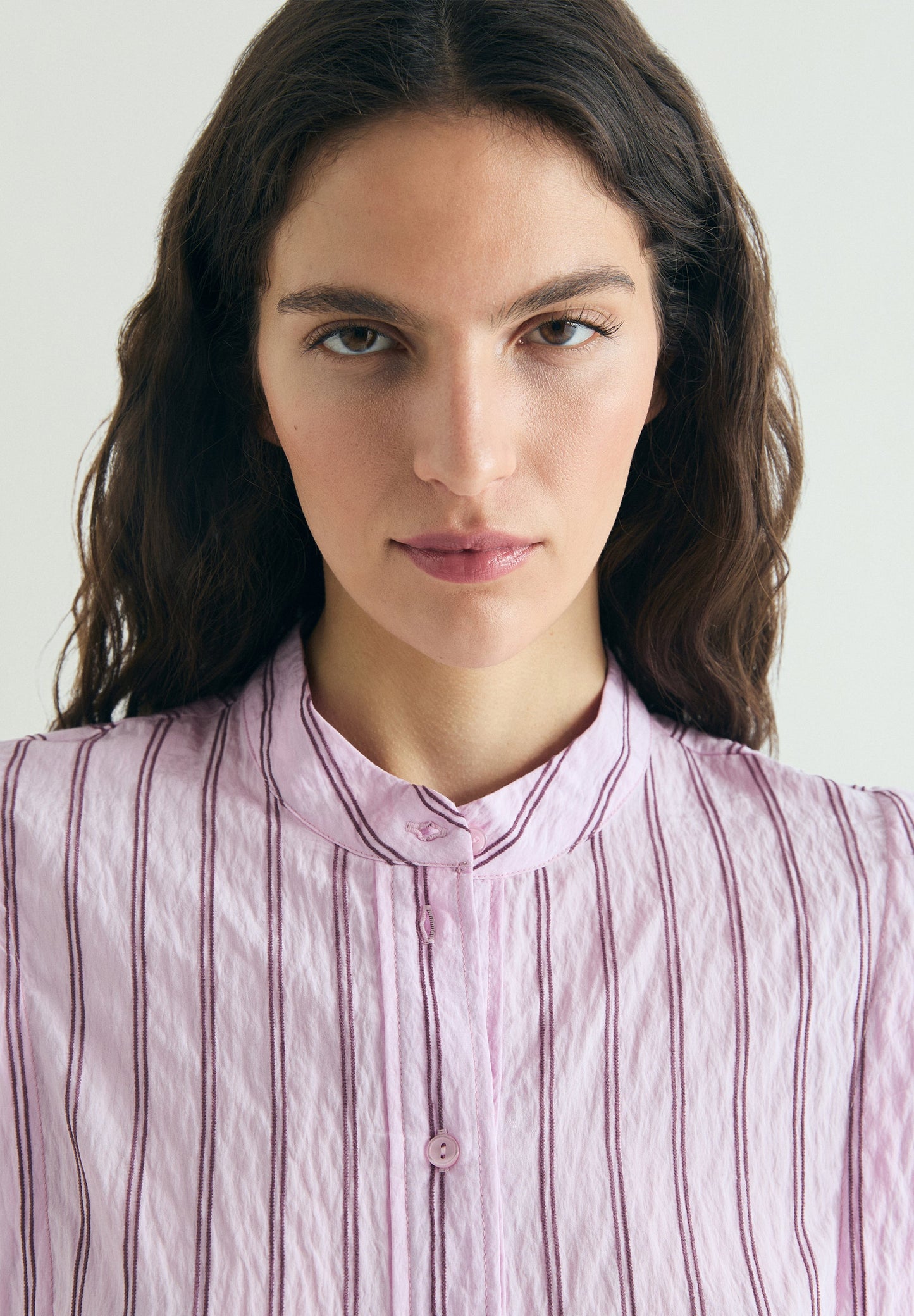 STRIPED SHIRT WITH SHOULDER PAD EFFECT