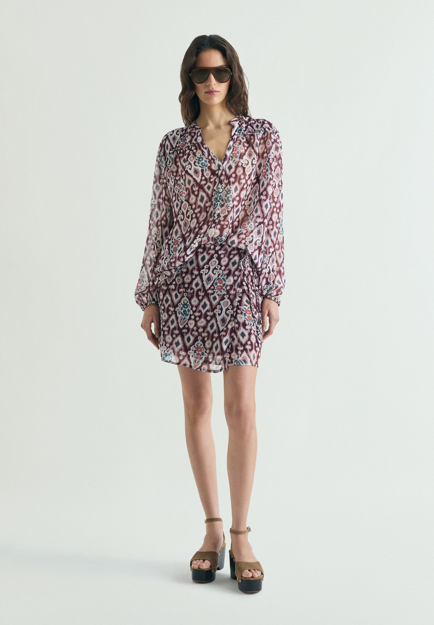 PRINTED FLOWING BLOUSE