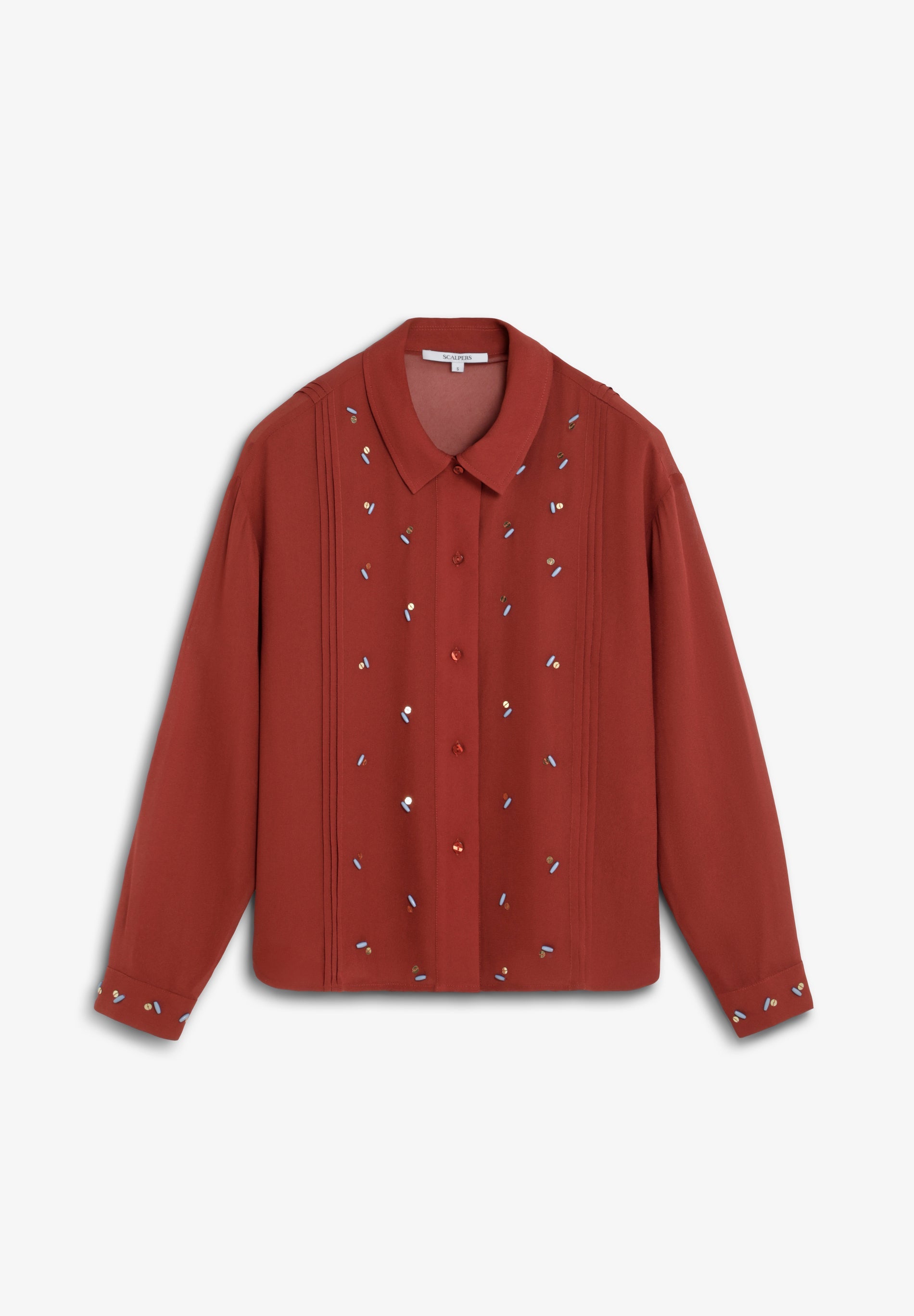 VISCOSE BLOUSE WITH APPLIQUÉ DETAIL