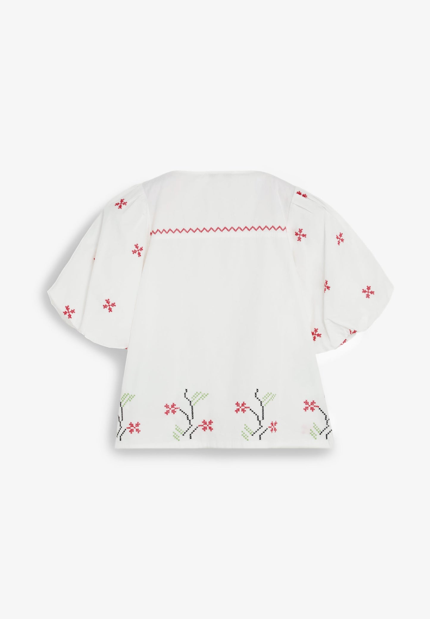 BLOUSE WITH FLORAL EMBROIDERY