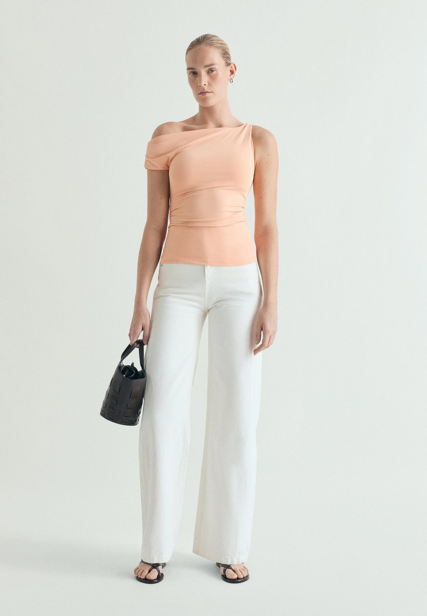 ASYMMETRIC DRAPED T-SHIRT