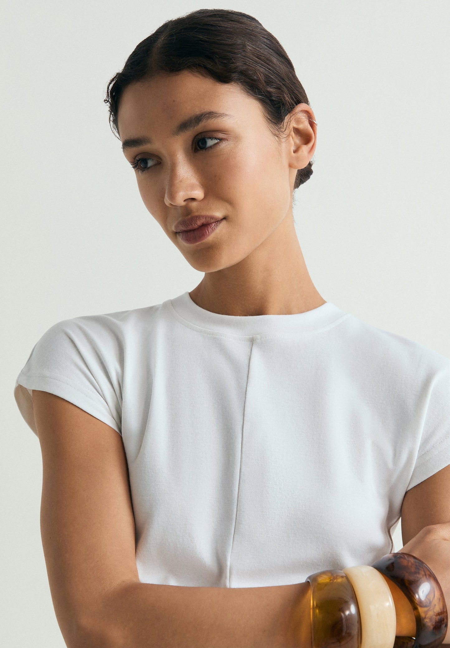 ASYMMETRIC DRAPED T-SHIRT