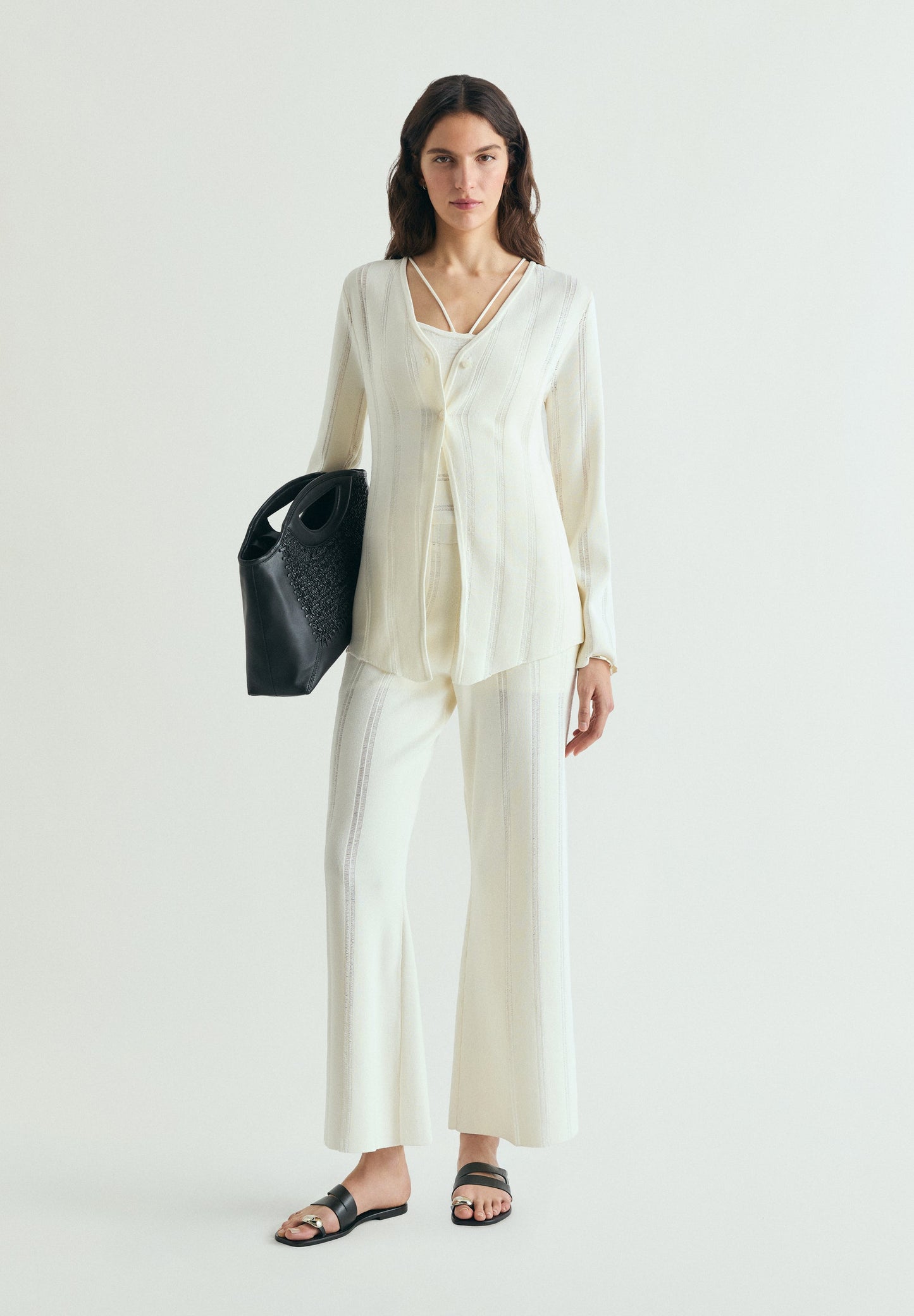 BIAS-CUT KNIT CARDIGAN