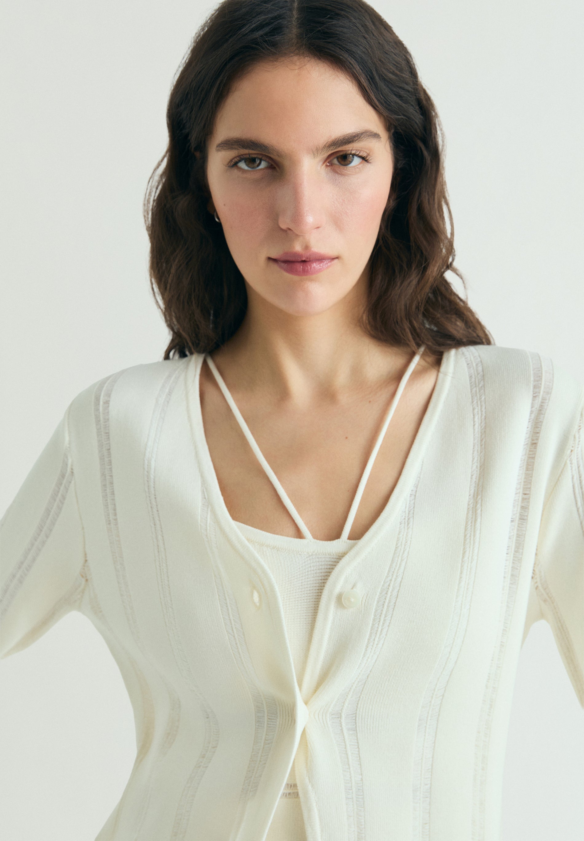 CARDIGAN IN MAGLIA OBLIQUA