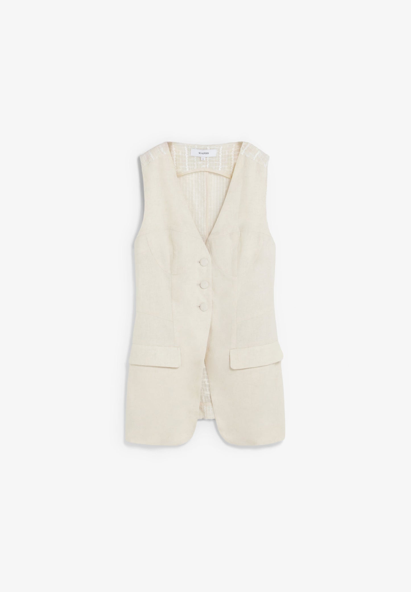 TEXTURED LINEN WAISTCOAT