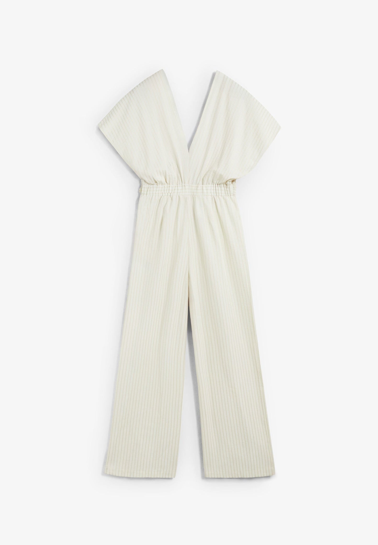 JUMPSUIT MIT STREIFEN UND ÜBERKREUZTEM BUND