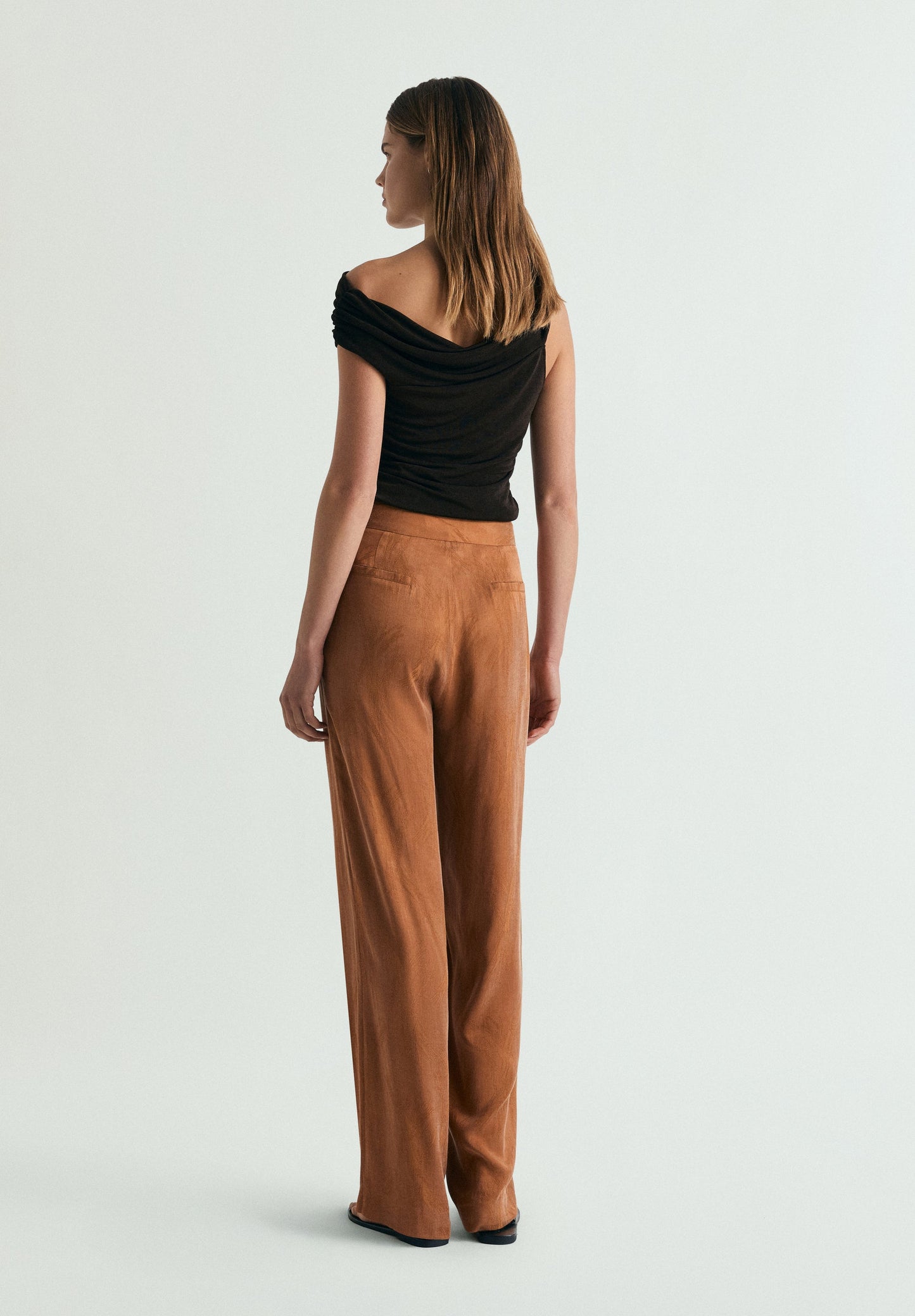 JACQUARD WIDE LEG TROUSERS
