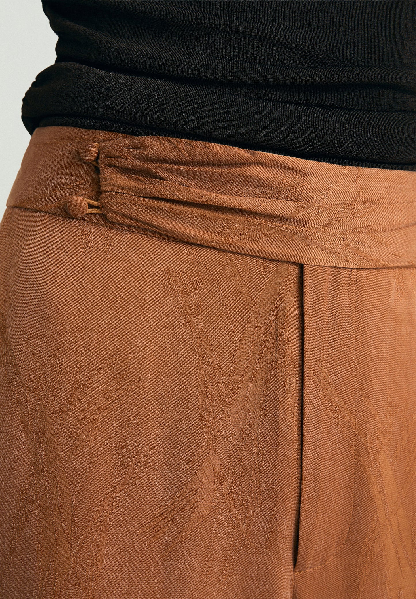 JACQUARD WIDE LEG TROUSERS