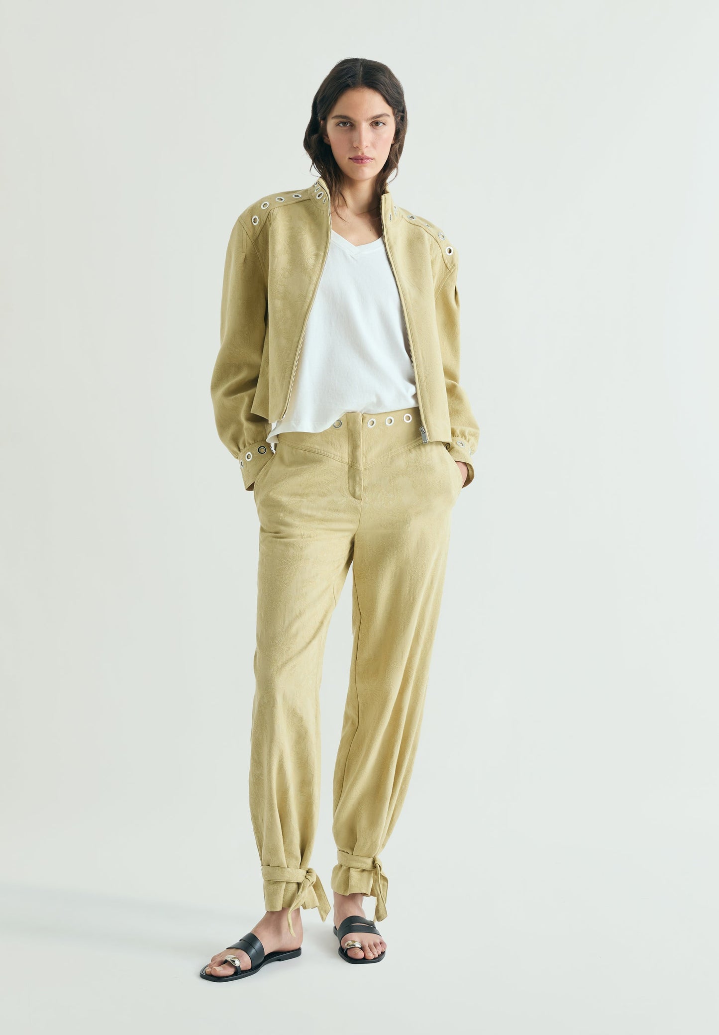 JACQUARD TROUSERS WITH STUDS