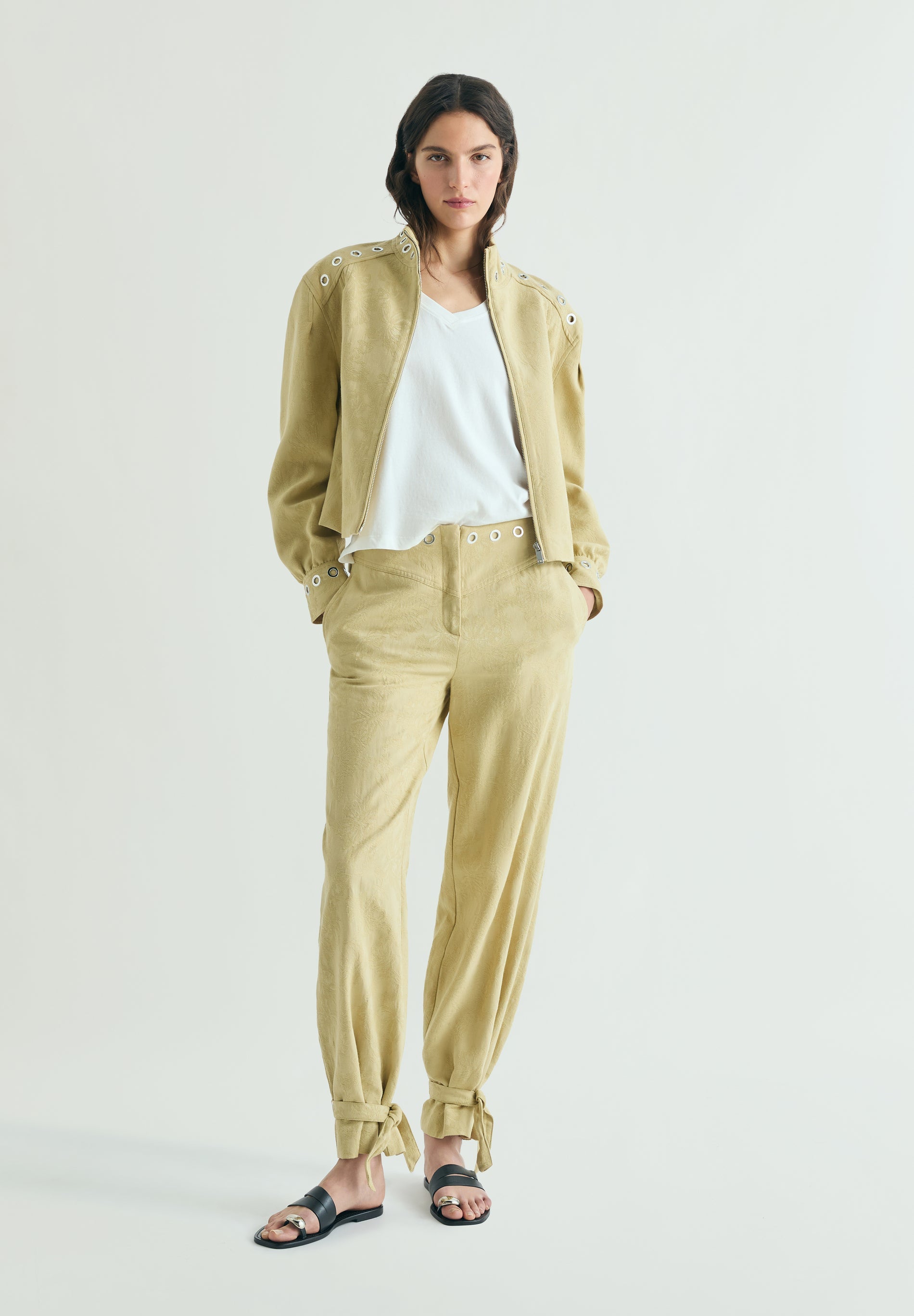 JACQUARD TROUSERS WITH STUDS