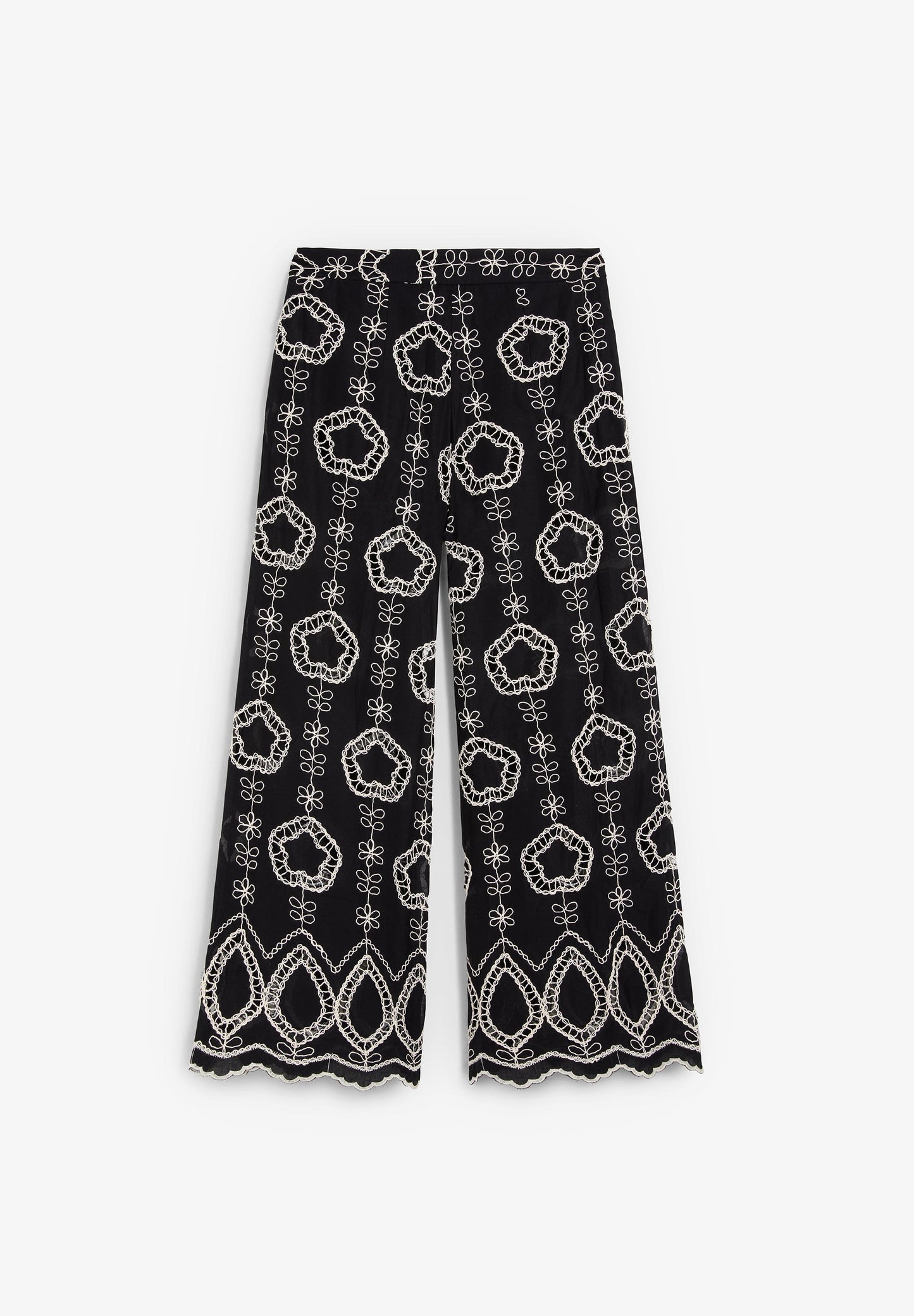 TROUSERS WITH CONTRAST EMBROIDERY