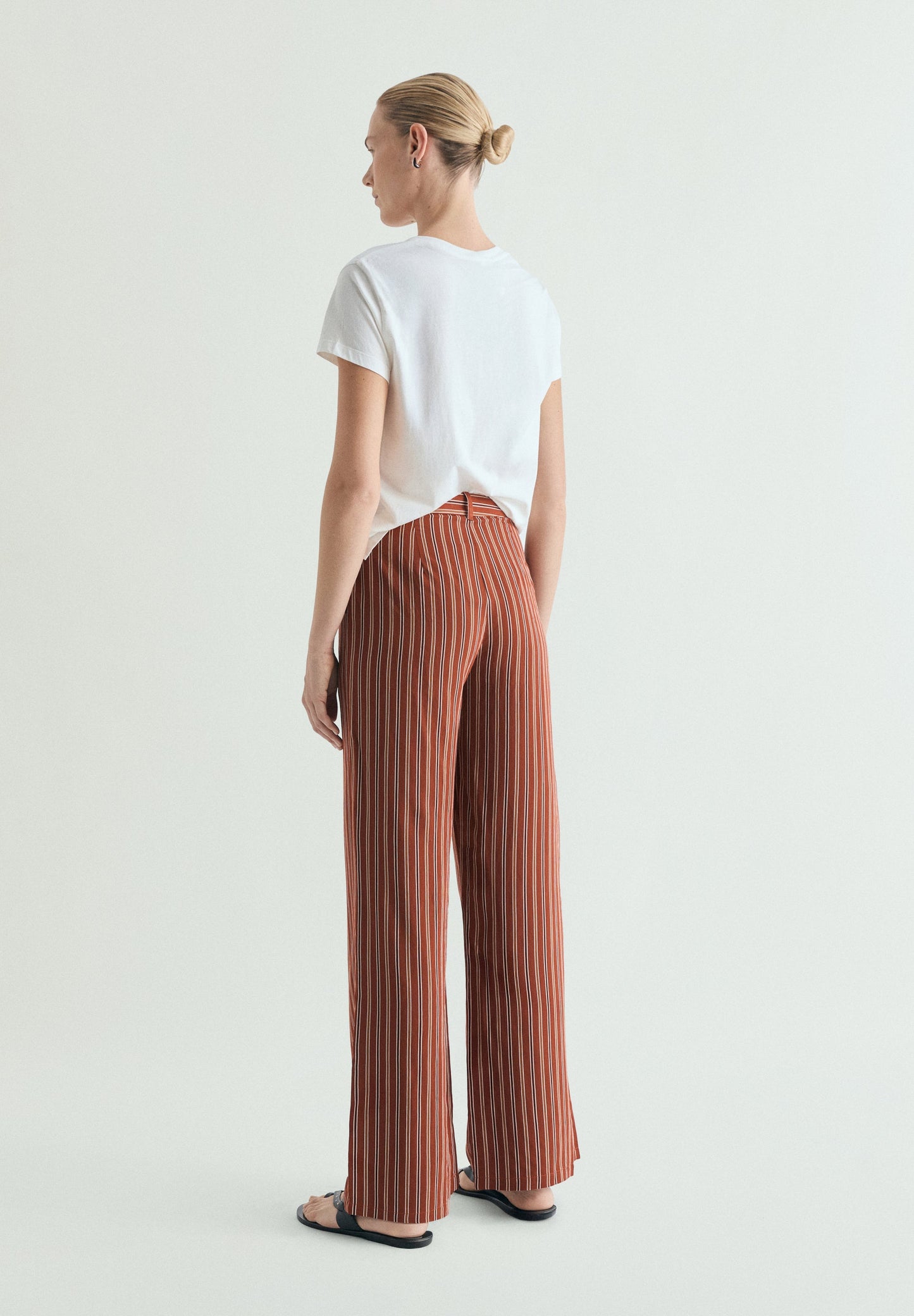TERRACOTA STRIPED TROUSERS