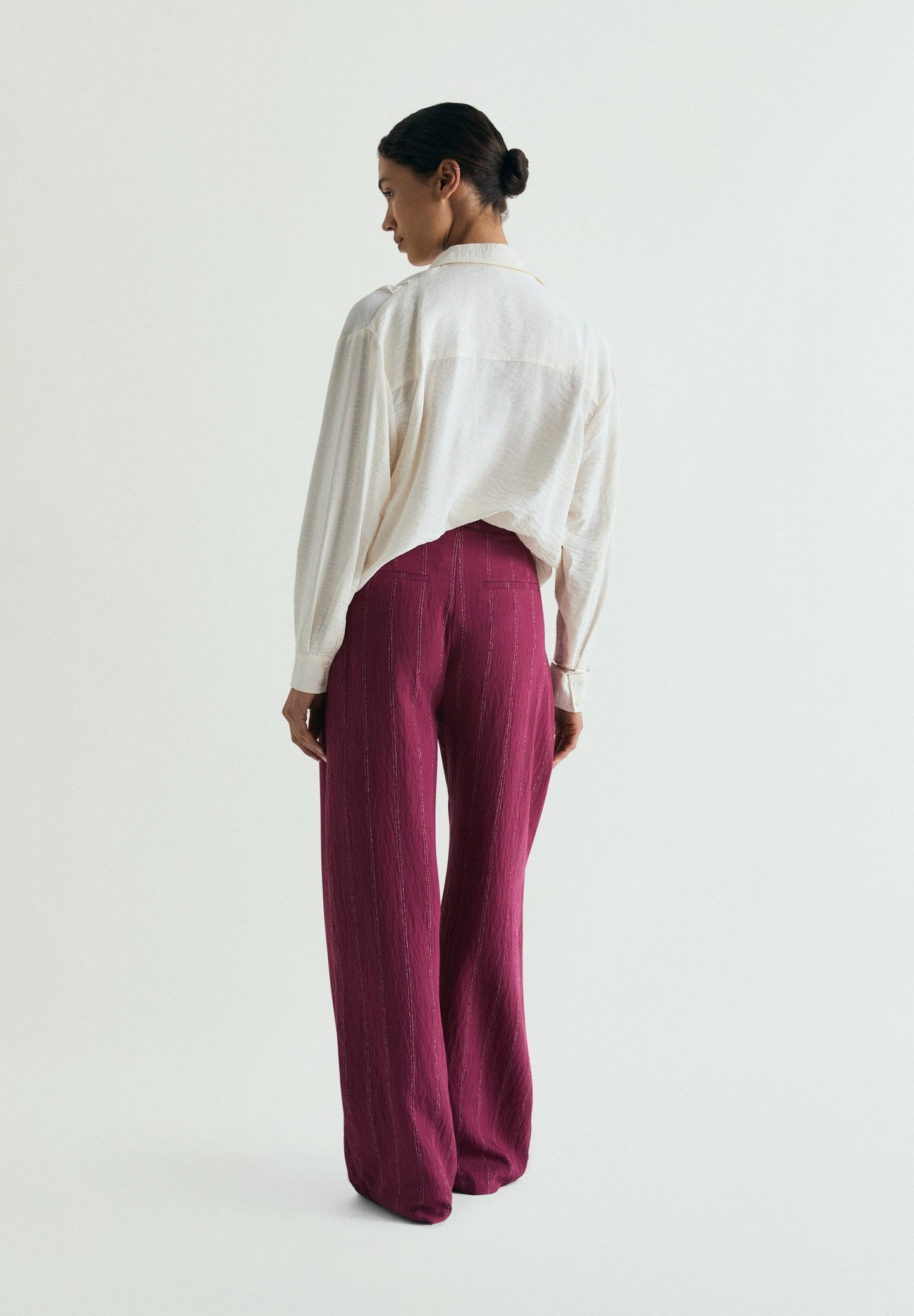 STRIPED TROUSERS WITH DARTS