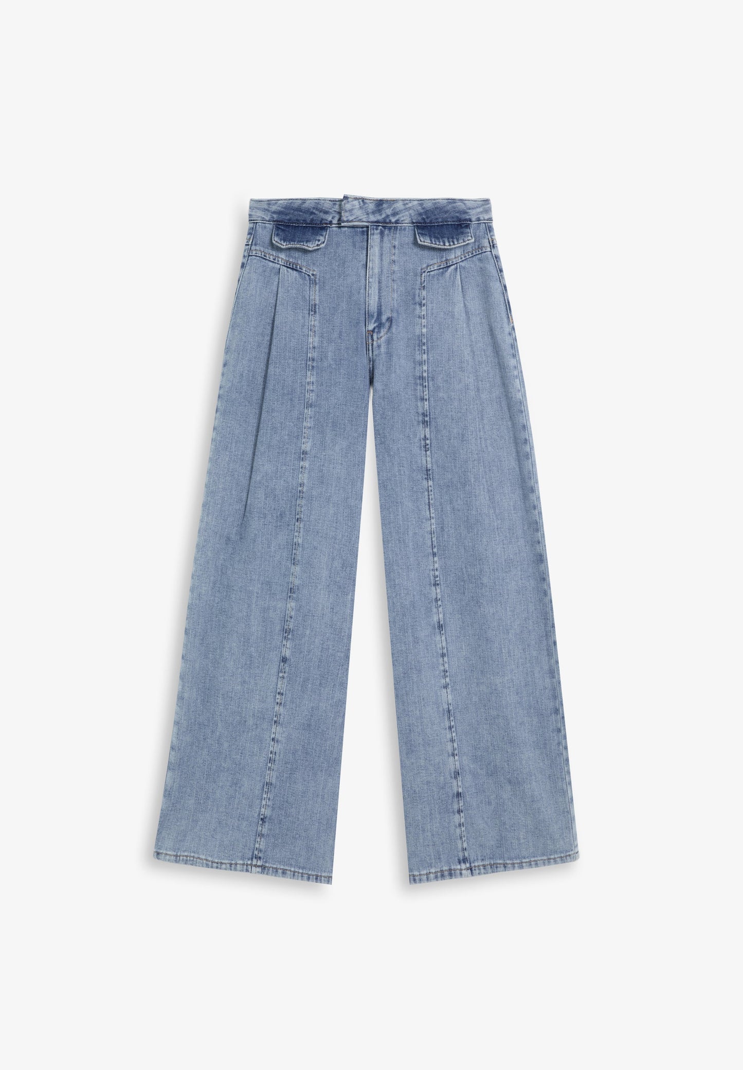 WIDE LEG JEANS WITH FADED EFFECT