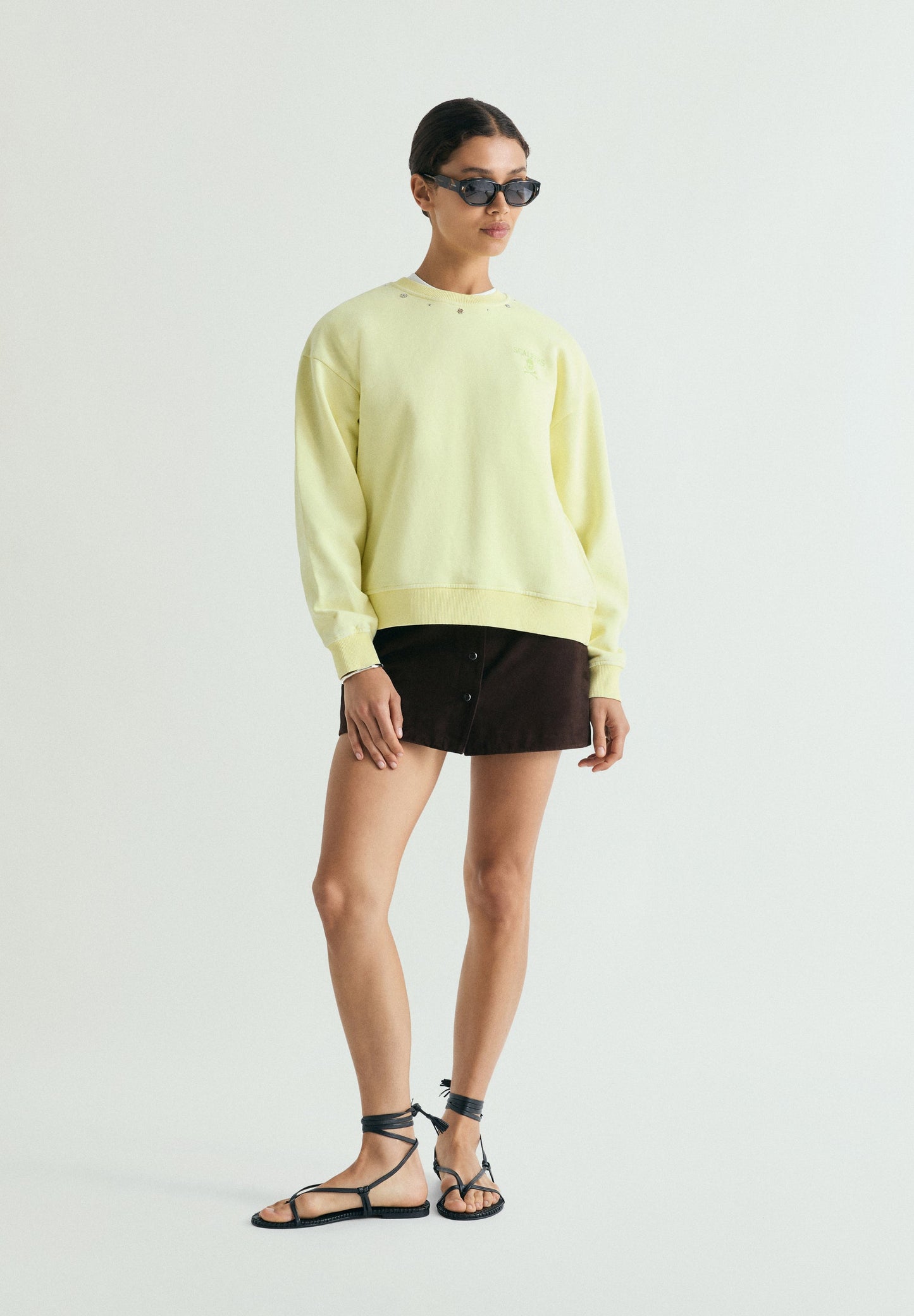 SCMARBLE STUDS SKULL SWEATER