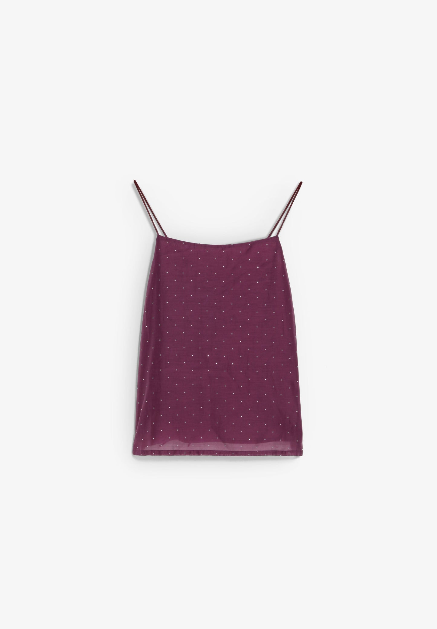 SATIN TOP WITH RHINESTONES
