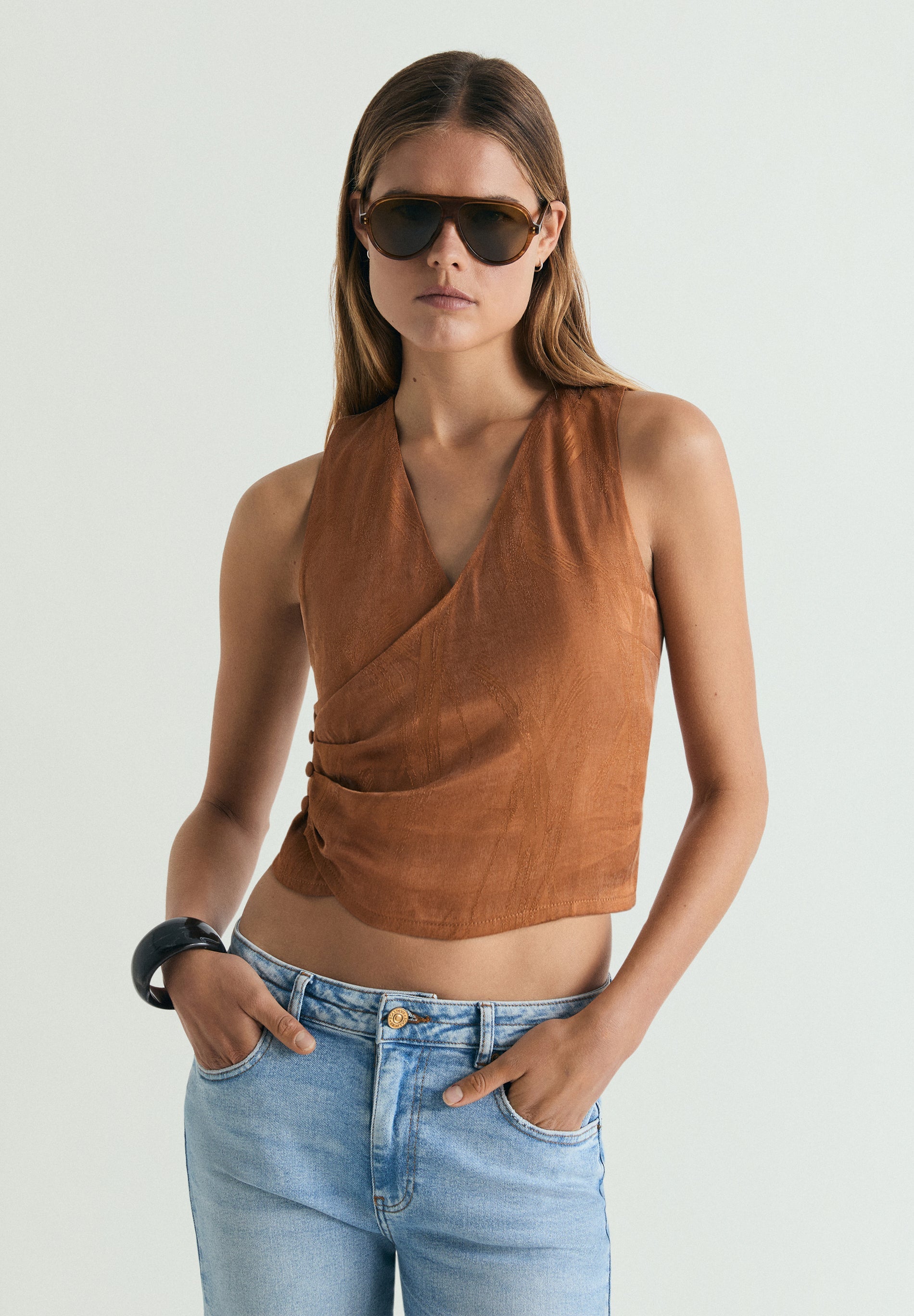 TOP CROISÉ JACQUARD
