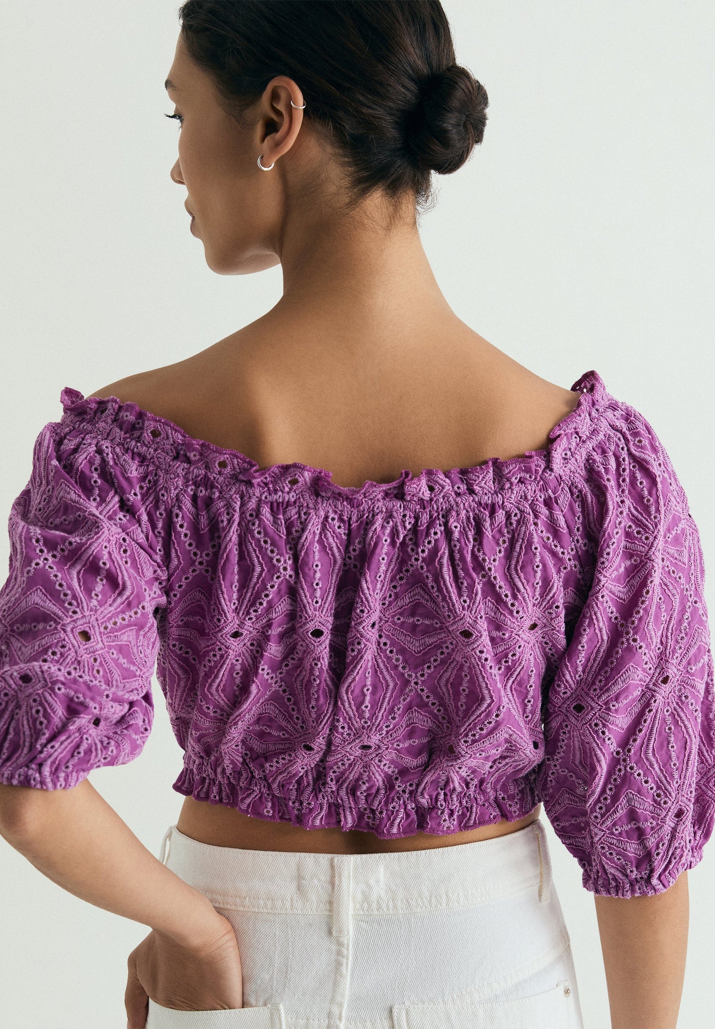 OPENWORK BOAT NECK TOP