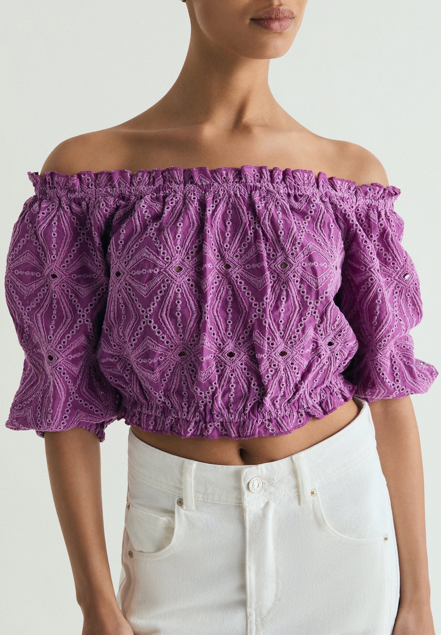 OPENWORK BOAT NECK TOP