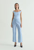 JACQUARD TROUSERS WITH SCALLOPED DETAIL