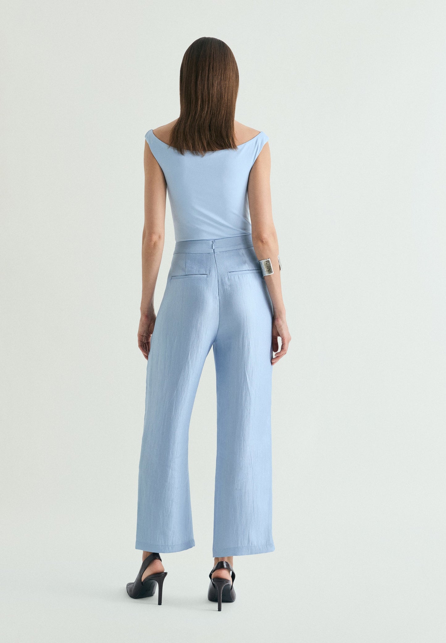 JACQUARD TROUSERS WITH SCALLOPED DETAIL
