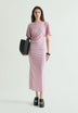 GATHERED CUPRO DRESS