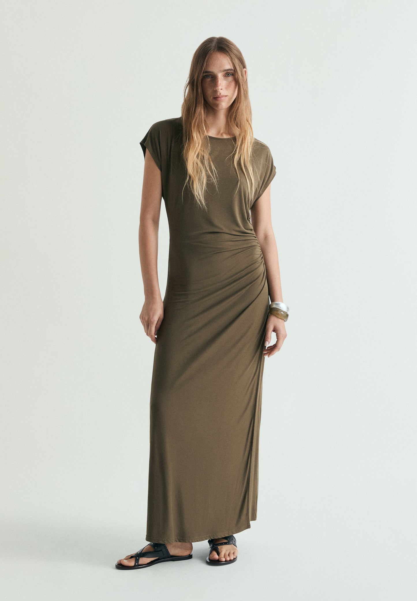 ROBE CUPRO DRAPÉE