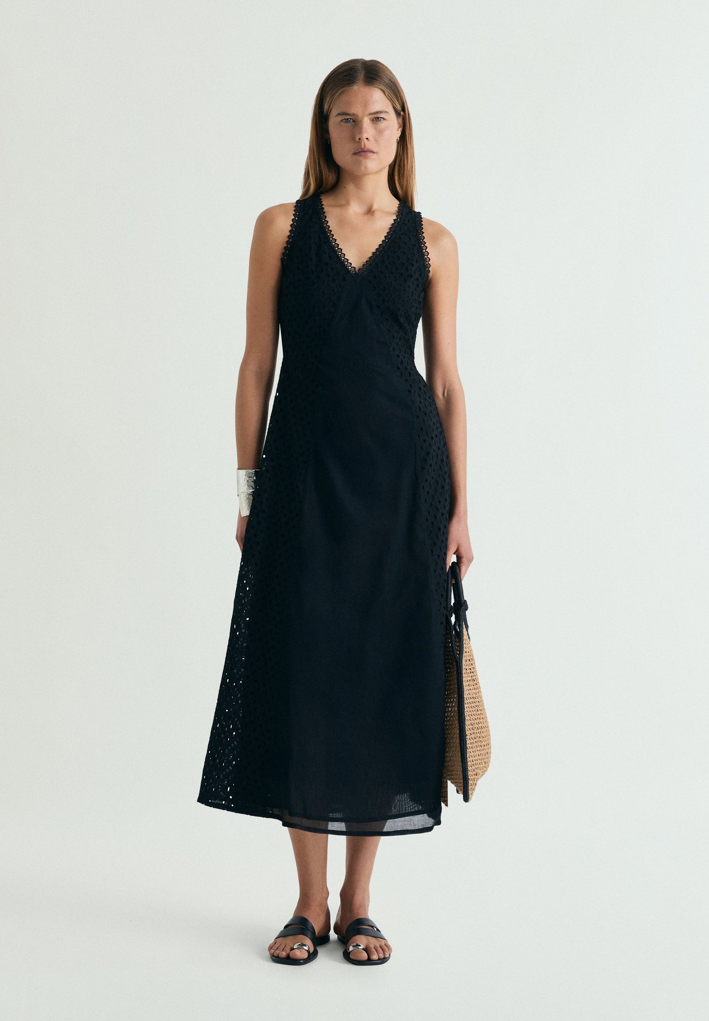 EMBROIDERED OPENWORK DRESS