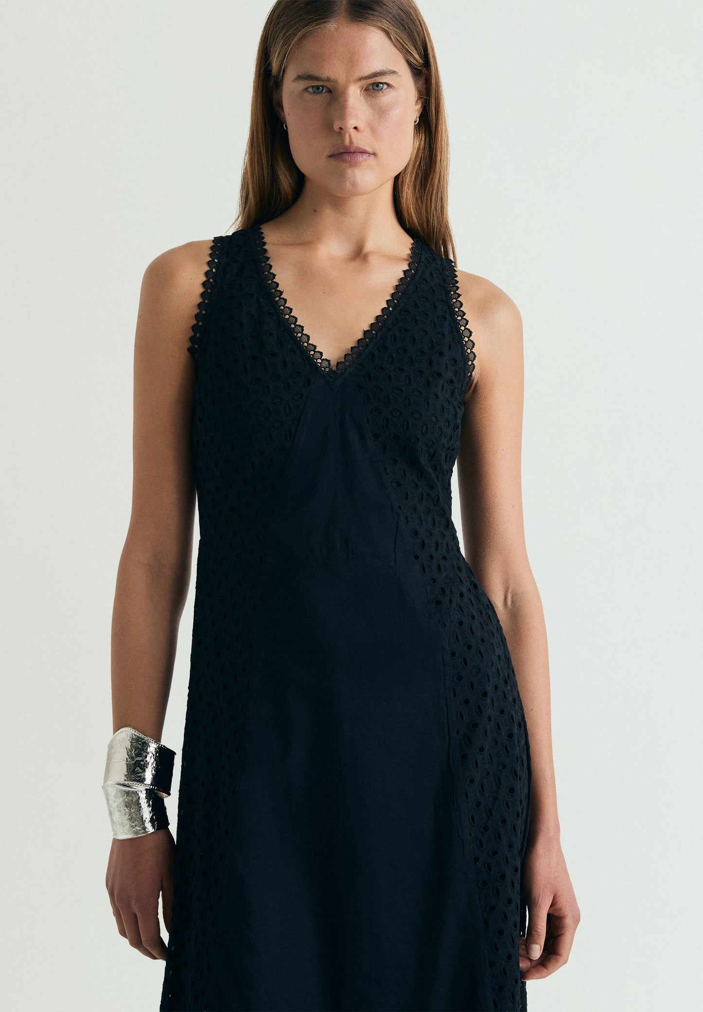 EMBROIDERED OPENWORK DRESS
