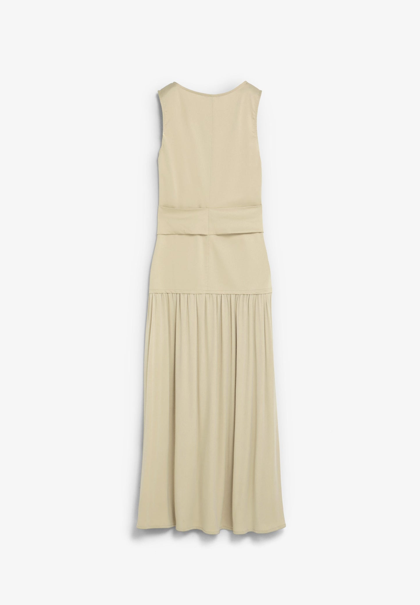 DRAPED MIDI DRESS WITH METAL DETAIL