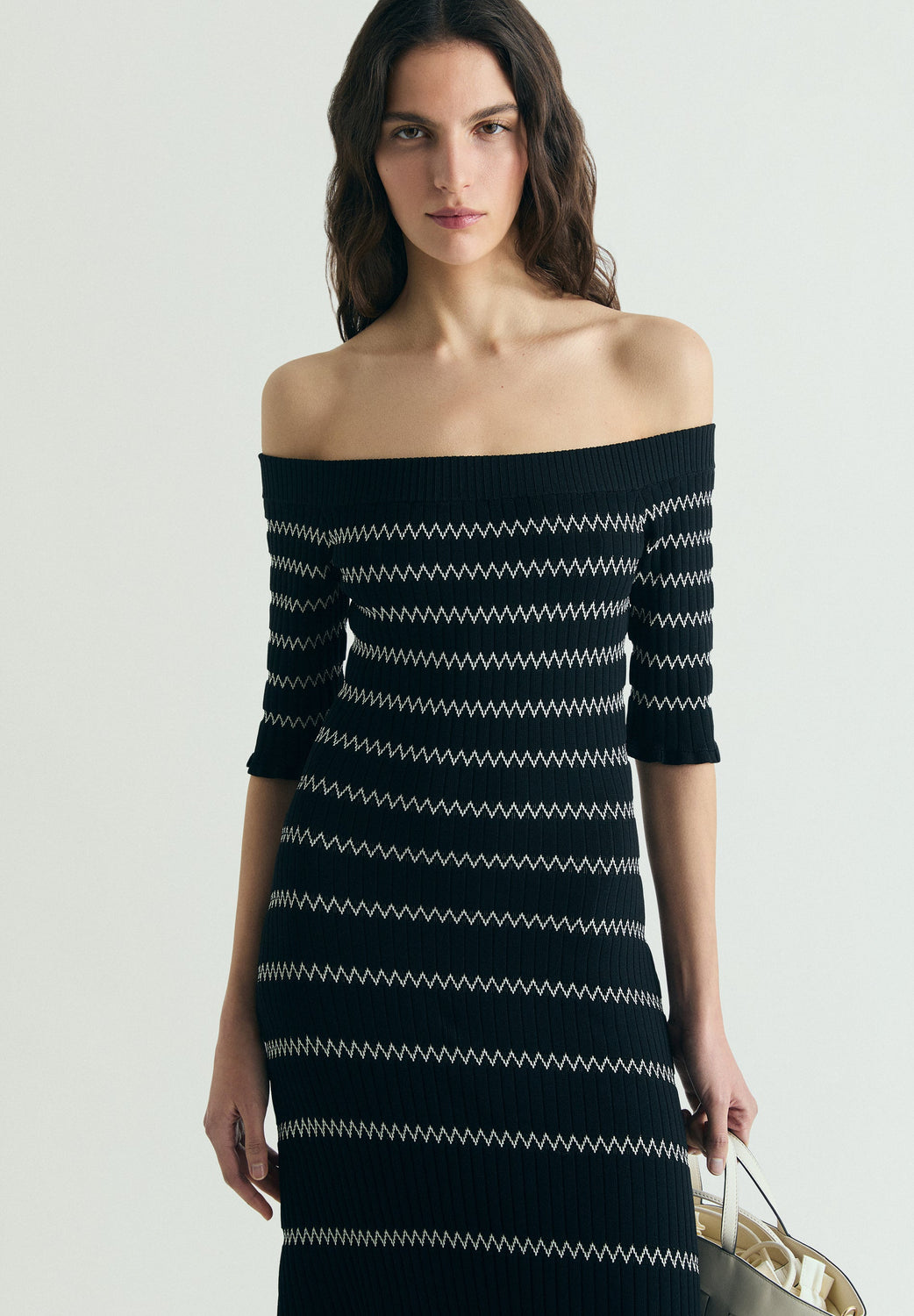 VESTIDO PUNTO ESCOTE BARDOT - Scalpers