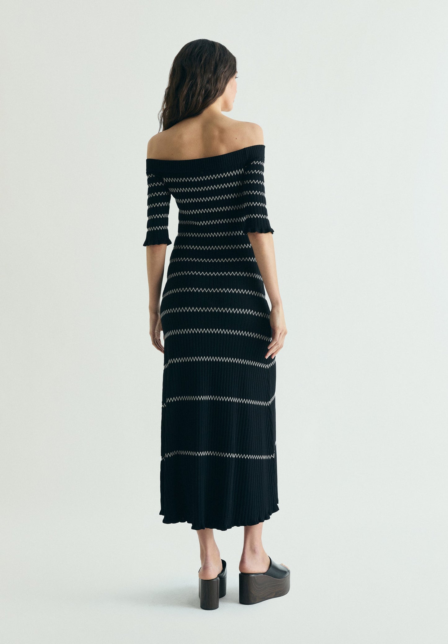 BARDOT NECKLINE KNIT DRESS