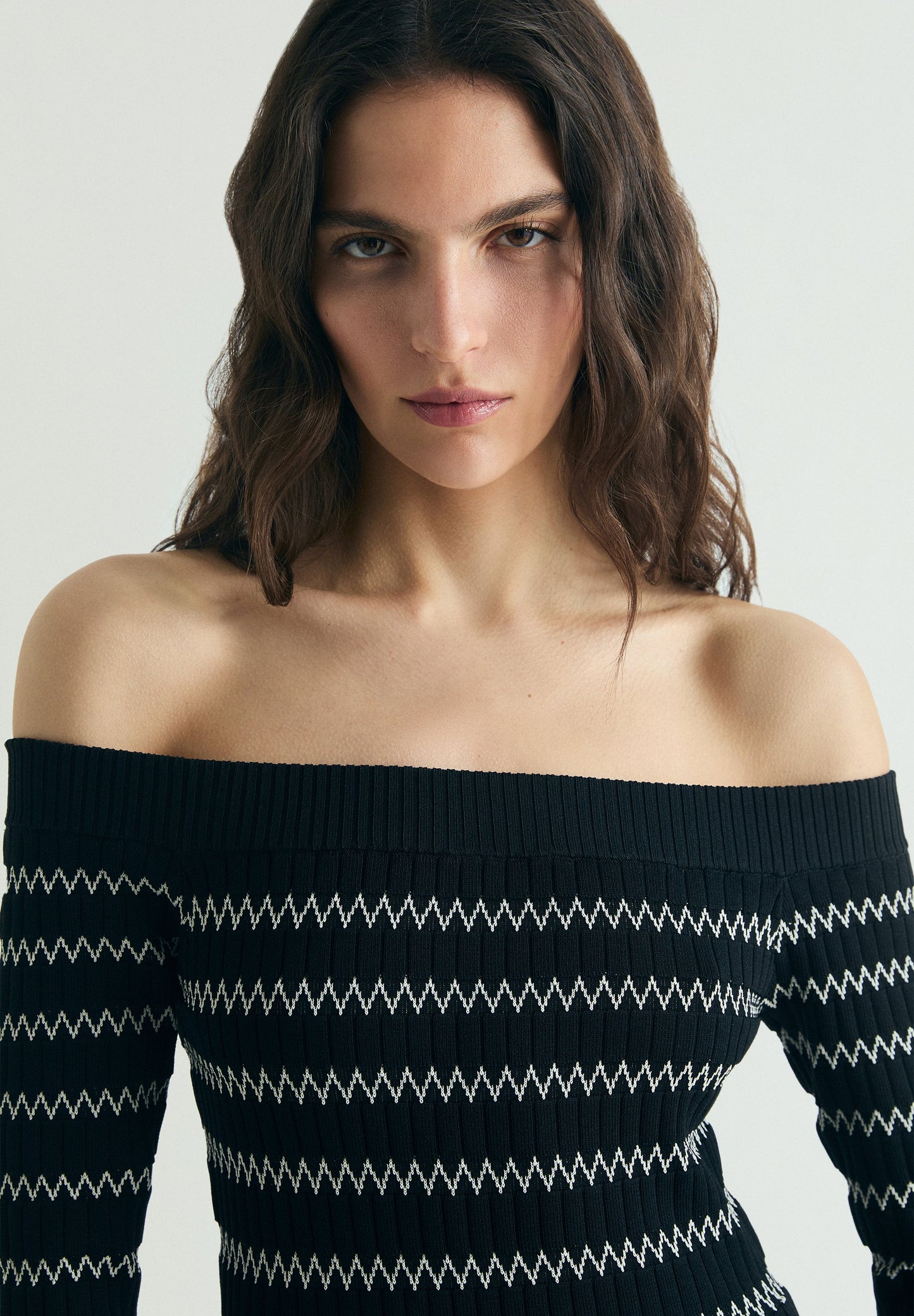 BARDOT NECKLINE KNIT DRESS