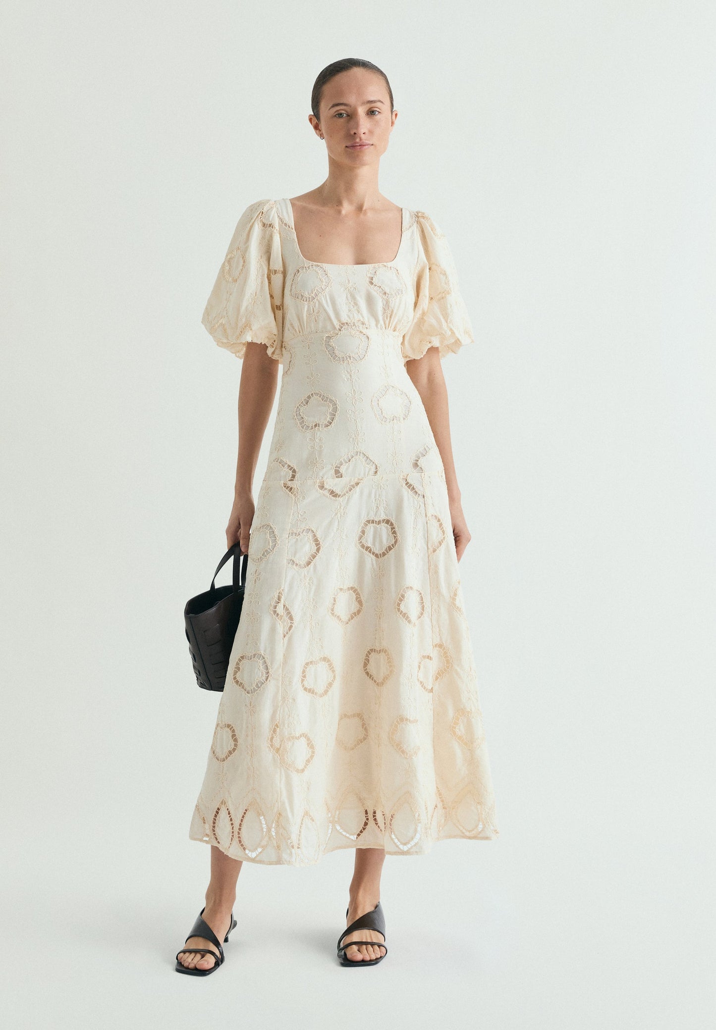 PUFF SLEEVE MIDI DRESS¡
