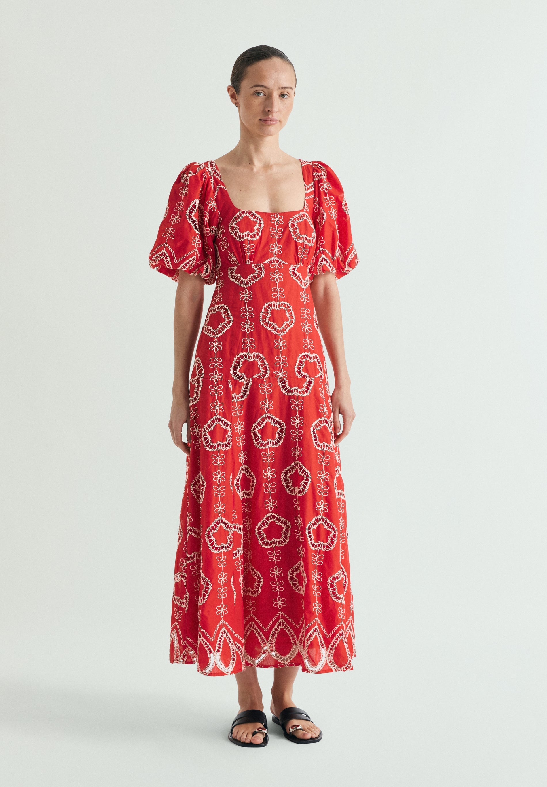 ROBE MIDI MANCHES BALLON