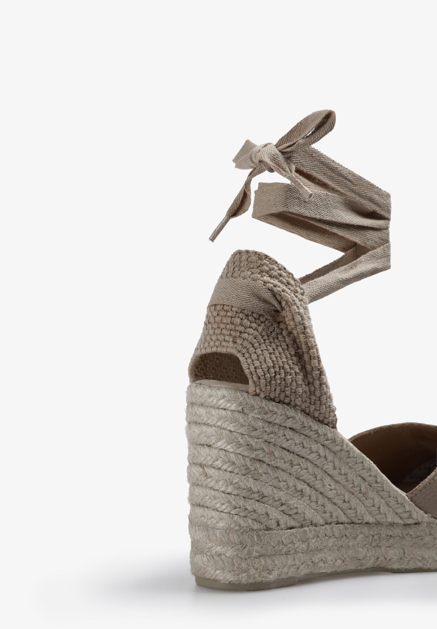 LEATHER SANDALS WITH ESPARTO GRASS WEDGE