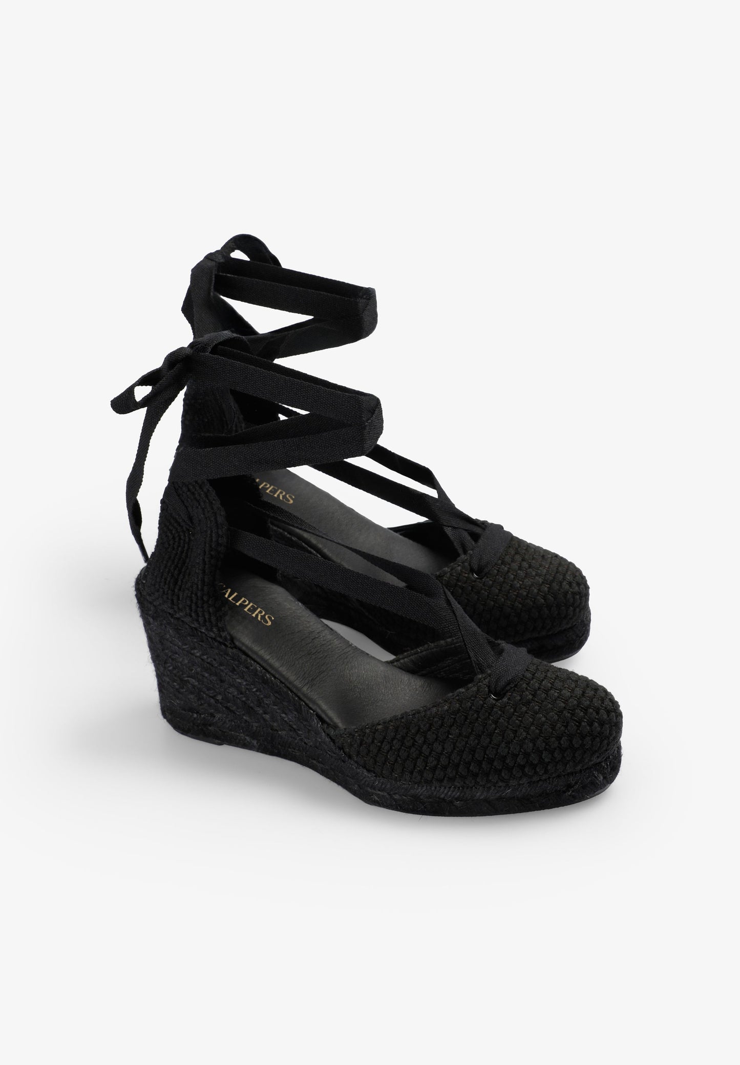 SANDALS WITH LACING AND ESPARTO GRASS WEDGE