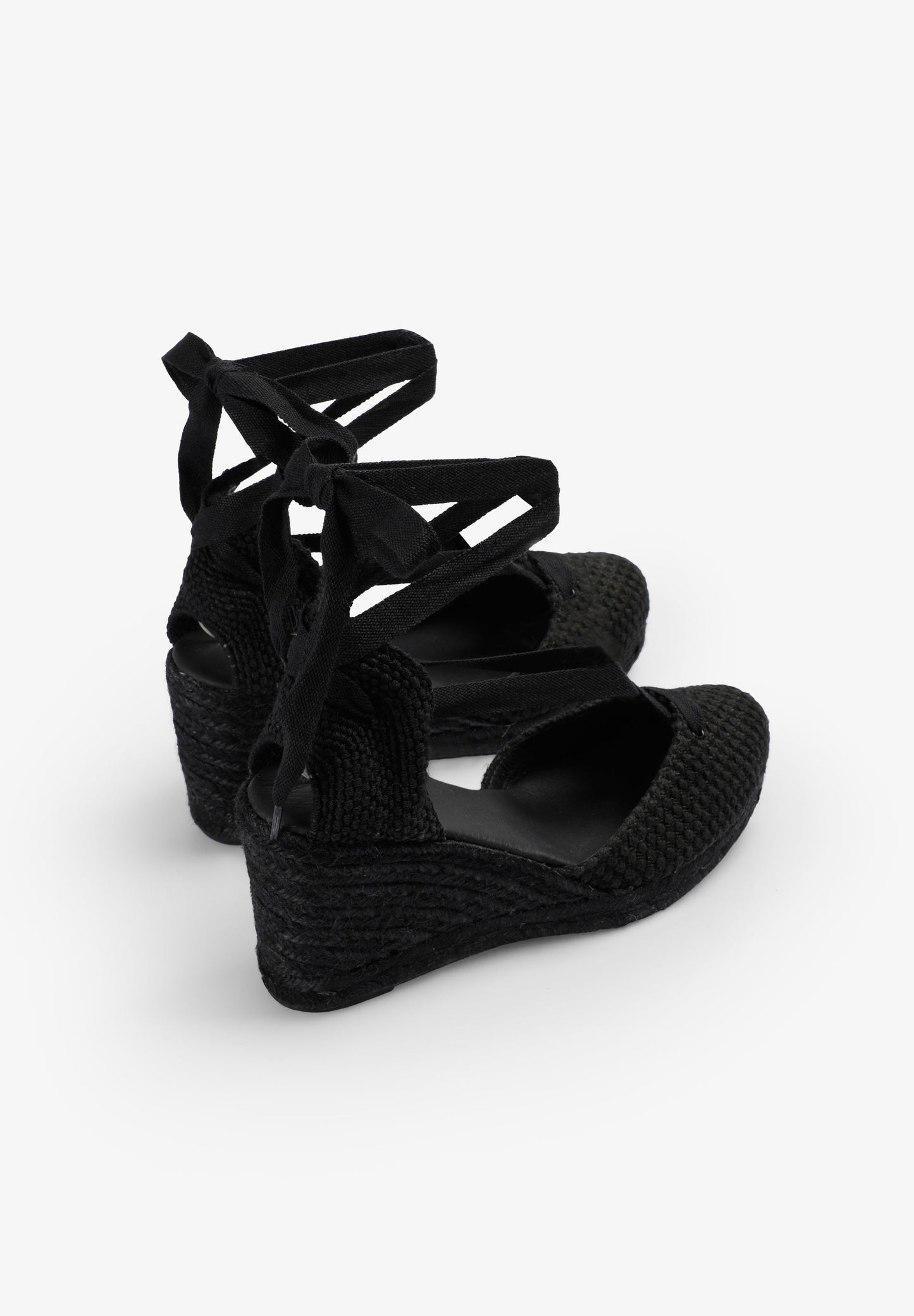 SANDALS WITH LACING AND ESPARTO GRASS WEDGE