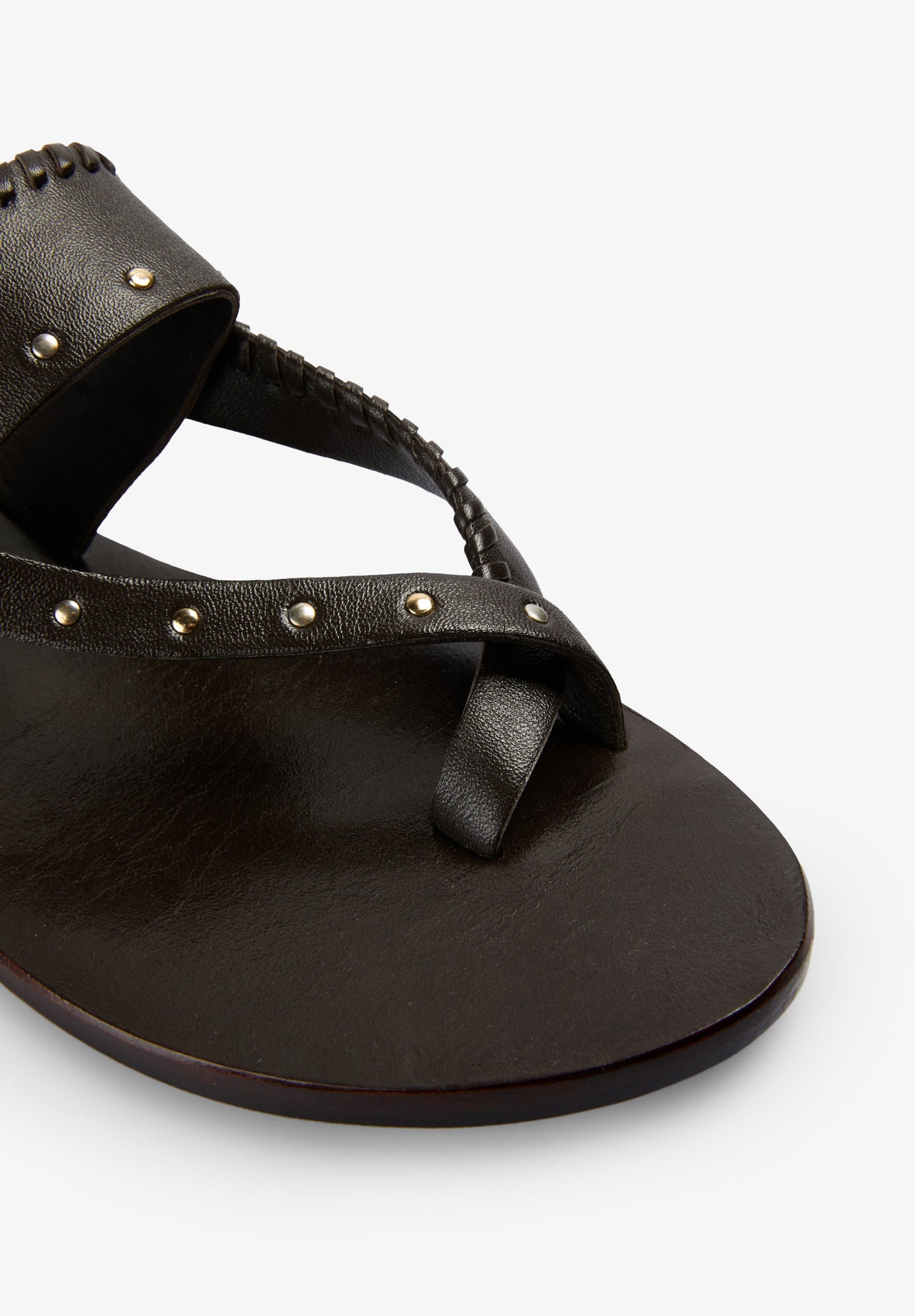 STUDDED LEATHER SANDALS