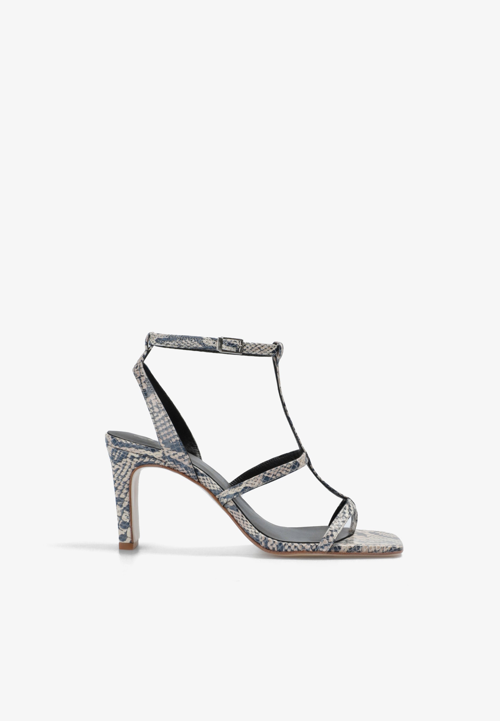 100% LEATHER HEELED SANDALS
